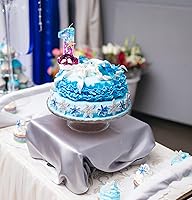 Vista 6 de Vela número 3, vela de cumpleaños azul y morado para usar como parte de una fiesta bajo el mar o sirena