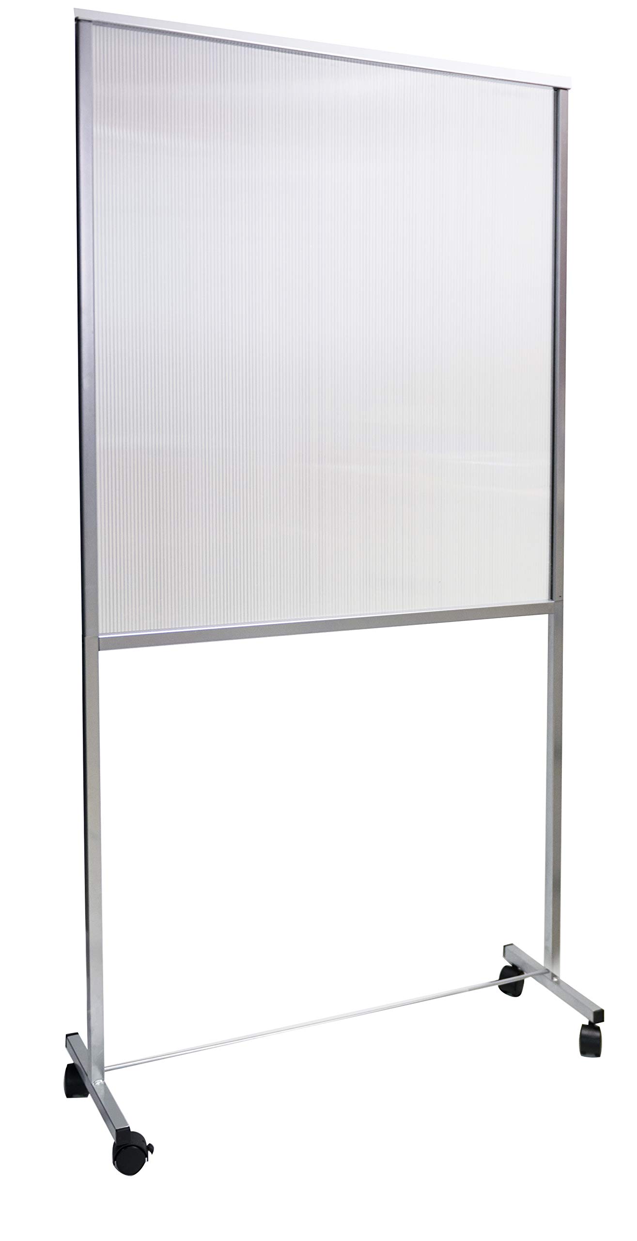 Hostelnovo - Mampara de suelo con ruedas para separar espacios - Estructura metálica - Pantalla en policarbonato - Medidas: 1000 x 1800 mm