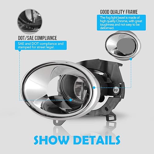 Miniatura 3 de AUTOWIKI luces antiniebla, luces antiniebla (lente transparente) para Nissan Pathfinder [2013-2016] – incluye interruptor y kit de cableado (2