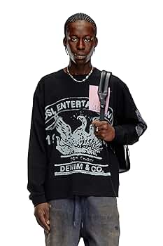 新品　DIESEL　長袖Ｔシャツ　Ａ14876　XL　グラフィック　前後両面左腕 Amazon | [ディーゼル] メンズ Tシャツ 長袖 グラフィック