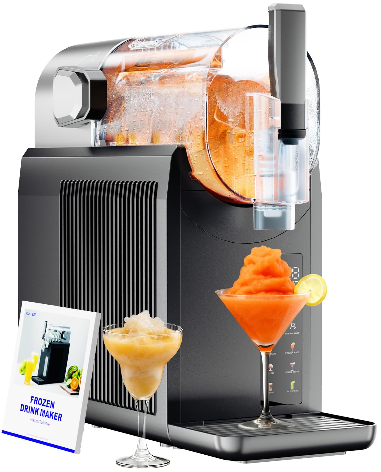 Slushie Machine for Home, Professional Frozen Drink Maker - No Ice Needed, Auto Cleaning, 6 Preset Programs, 4 Hours Freshness, Rapid Freezing, Frozen Margaritas, Frappés, Milkshake, and More