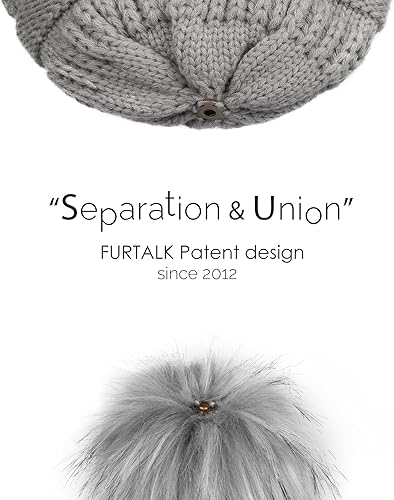 Miniatura 4 de FURTALK Gorro de invierno para mujer, con forro polar, gorro de punto con pompón de invierno con doble forro