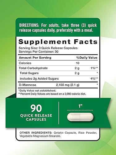 Miniatura 2 de Nature's Truth Cápsulas de D-manosa | 2100 mg | 90 píldoras | Suplemento sin OMG y sin gluten