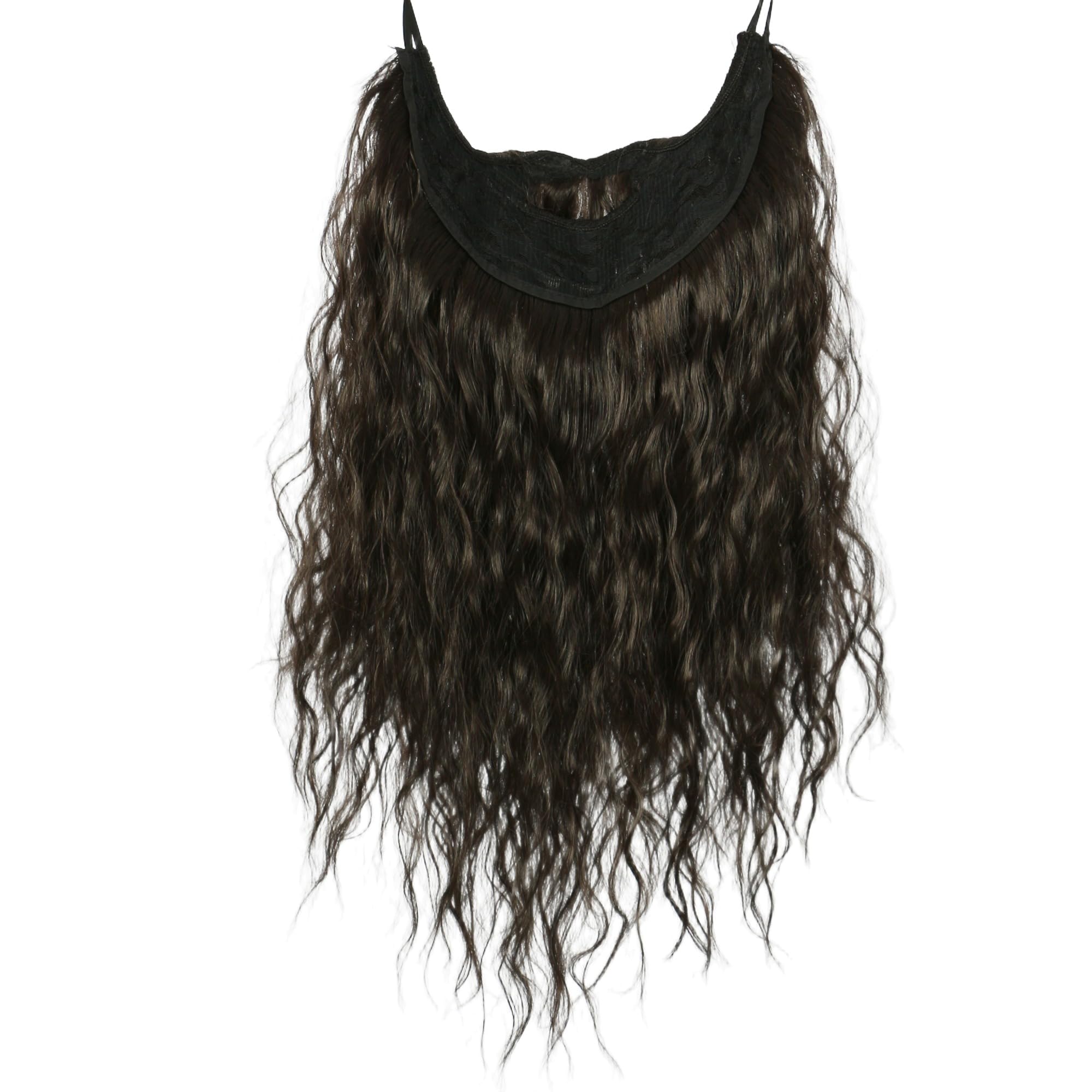 Linfairy Long Curly Synthetic Fake Beard Mustache for Wizard Costume and Halloween Party for Adults (Brown) - Image 3