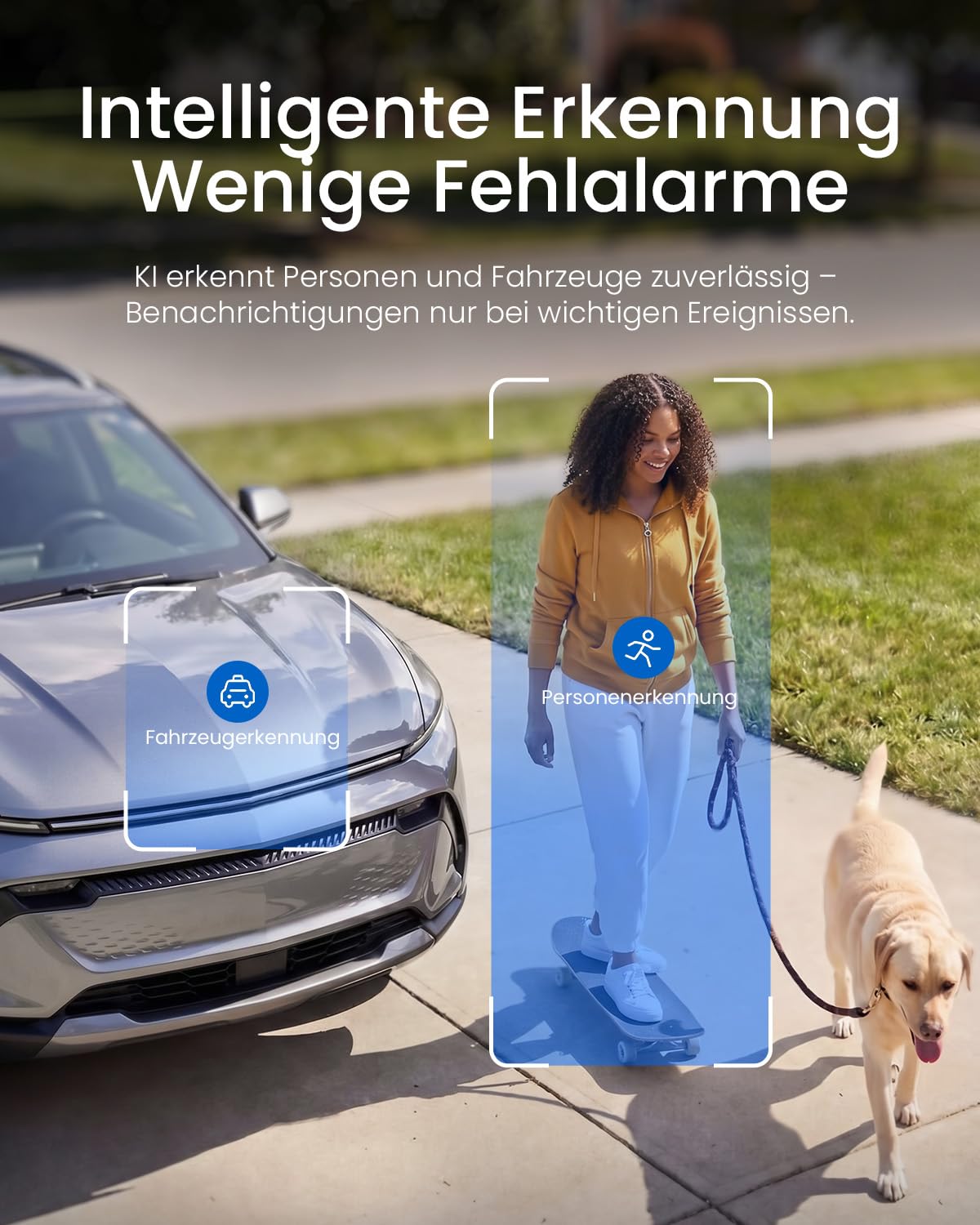 ieGeek 24/7 AOV Überwachungskamera Aussen mit Auto-Tracking, 2K 360° PTZ Kamera Solar mit 5W Solarpanel & 9000mAh Akku, 30m Farbnachtsicht, Camera Outdoor WLAN Kabellos mit Intelligente Erkennung, S7