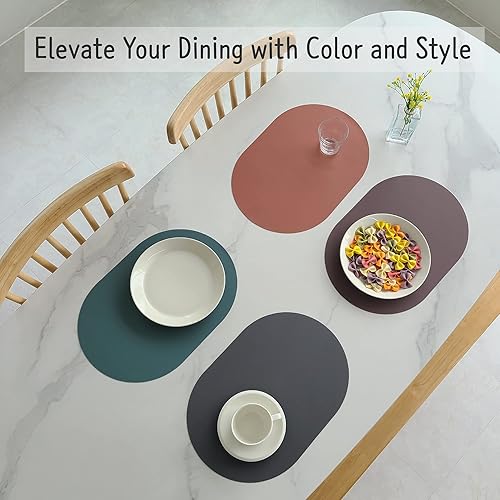 Miniatura 2 de Pogning Home Juego de 4 manteles individuales de silicona, resistentes al calor, lavables y lavables, antideslizantes, impermeables, modernos,