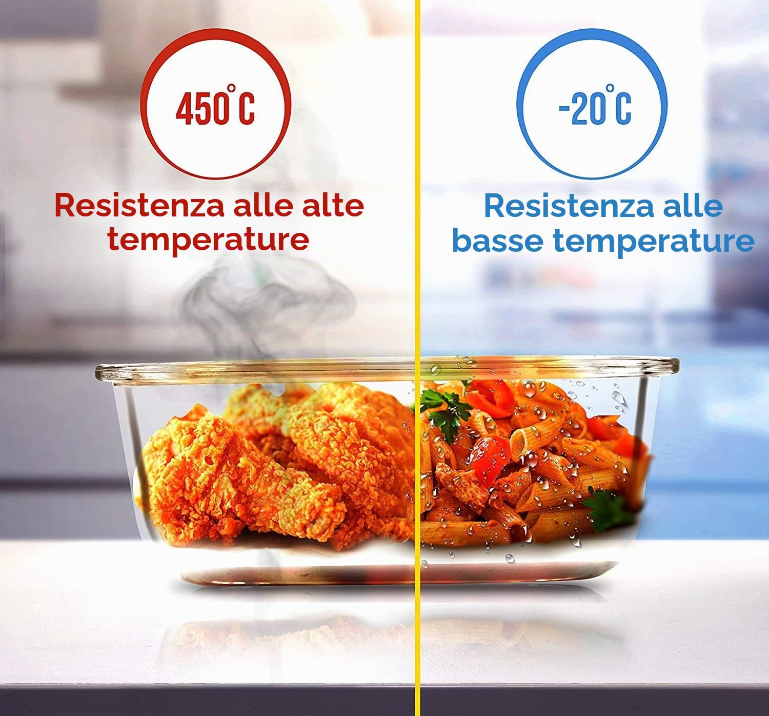 Utopia Kitchen - Contenitori in vetro, 18 pezzi, 9 contenitori + 9 coperchi, coperchio trasparente, senza BPA, per la cucina o il ristorante