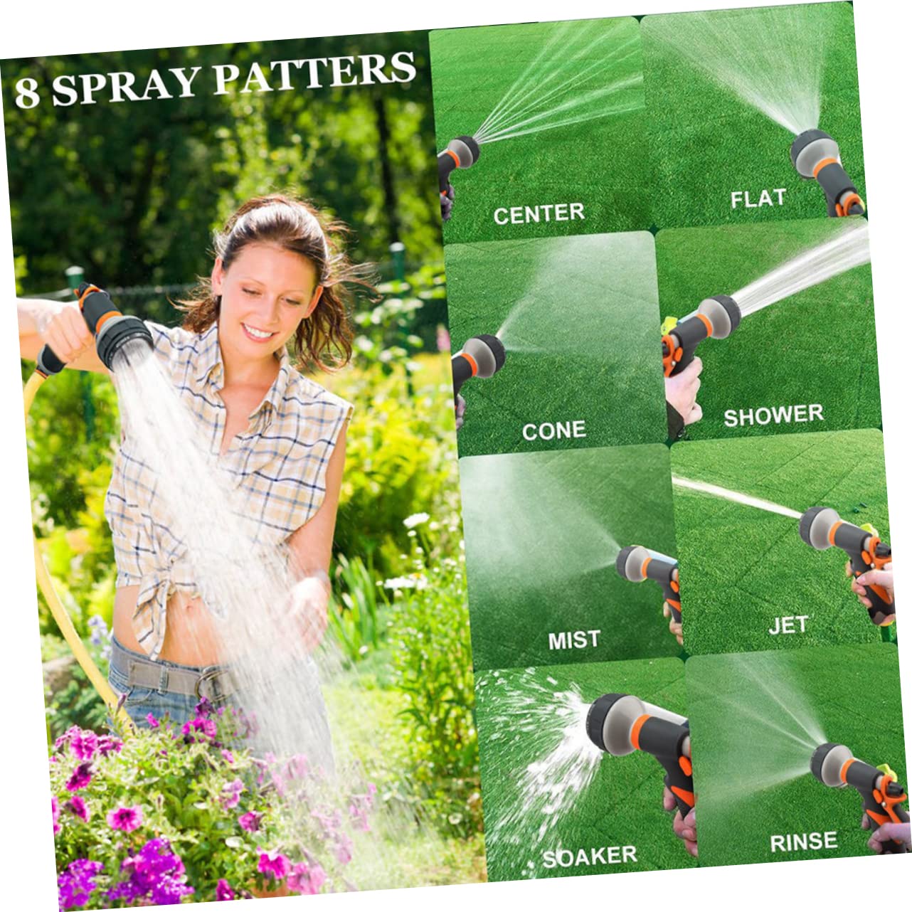 Gogogmee Multi Function Hose Nozzle for Car Wash Gardening Durable Handheld Tool with Flow Control for Car and Motorcycle Cleaning Bathroom Outdoor Use