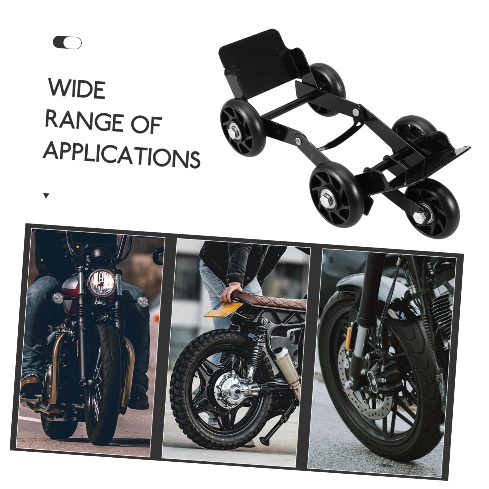 Zerodeko Reifenwalze für Motorrad und Elektro Dreiräder aus Metall und Kunststoff zur Einfachen Bewegung bei Platten Reifen und Schwerer Last in Schwarz