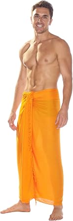 1 World Sarong Mens Orange Sarong