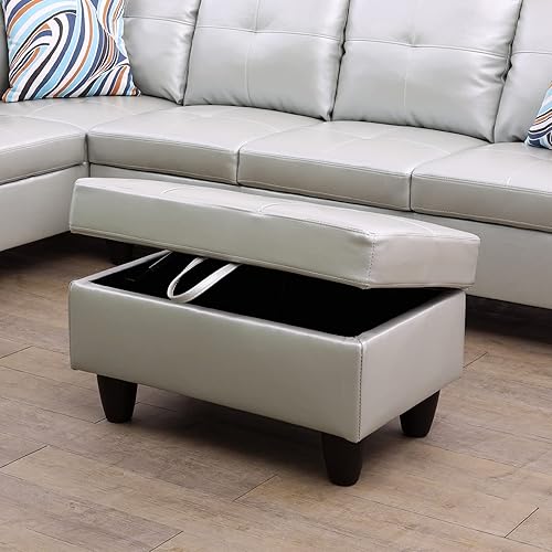 Miniatura 8 de A Ainehome Otomana, moderna otomana de microfibra para sala de estar, apartamento y espacio pequeño (tamaño 37 x 24.5 x 16.5 pulgadas de alto,