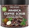 First Botany Cosmeceuticals Natural Arabica Coffee Scrub 12 Oz. With Organic Coffee, Coconut And Shea Butter - Best Acne, Anti Cellulite And Stretch Mark Treatment, Spider Vein Therapy