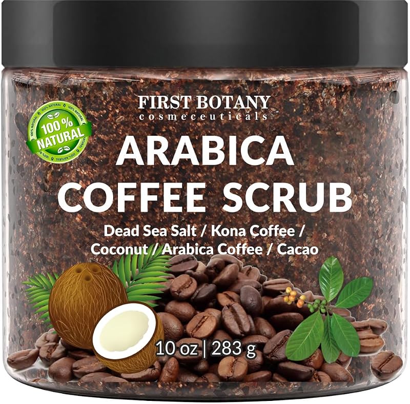 First Botany Esfoliante Corporal de Café Arábica com Coco e Manteiga de Karité, 283 g
