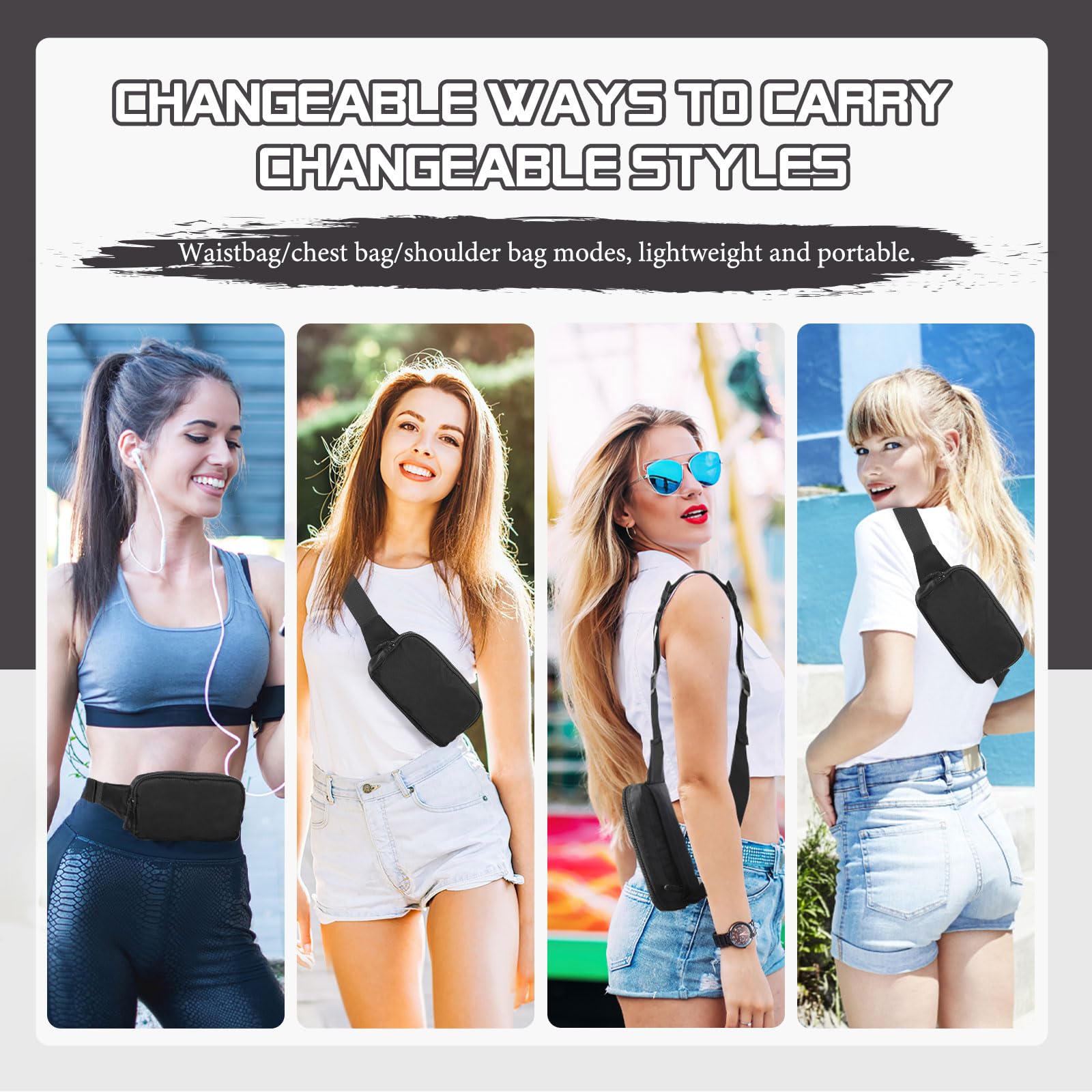 MoKo Laufen Hüfttasche, Bauchtasche Gürteltasche Lauftasche für Damen Herren, Nylon Sporttasche mit Verstellbare Träger & Reißverschluss für Sport Laufen Reise Fahren Wandern
