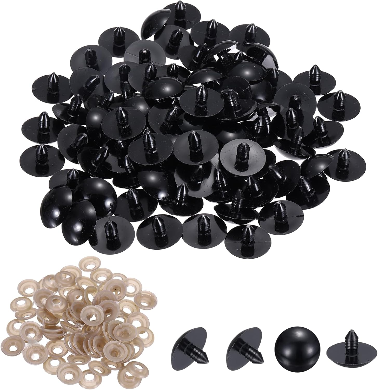 PATIKIL 30mm Safety Eyes, 80 Set Plastic Craft Eyes with Washers for Stuffed Animals Crochet Toys Dolls DIY Craft Making, Black