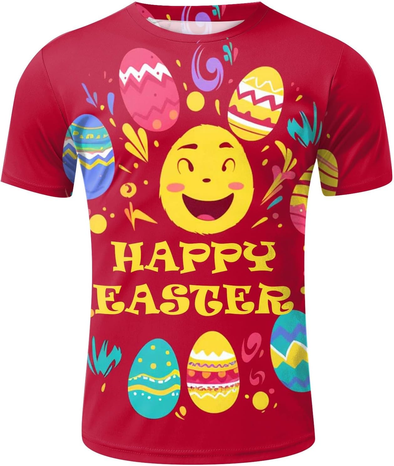 Men's Digital 3D Print Design Short Sleeve Top Cotton Casual Sports T-Shirt