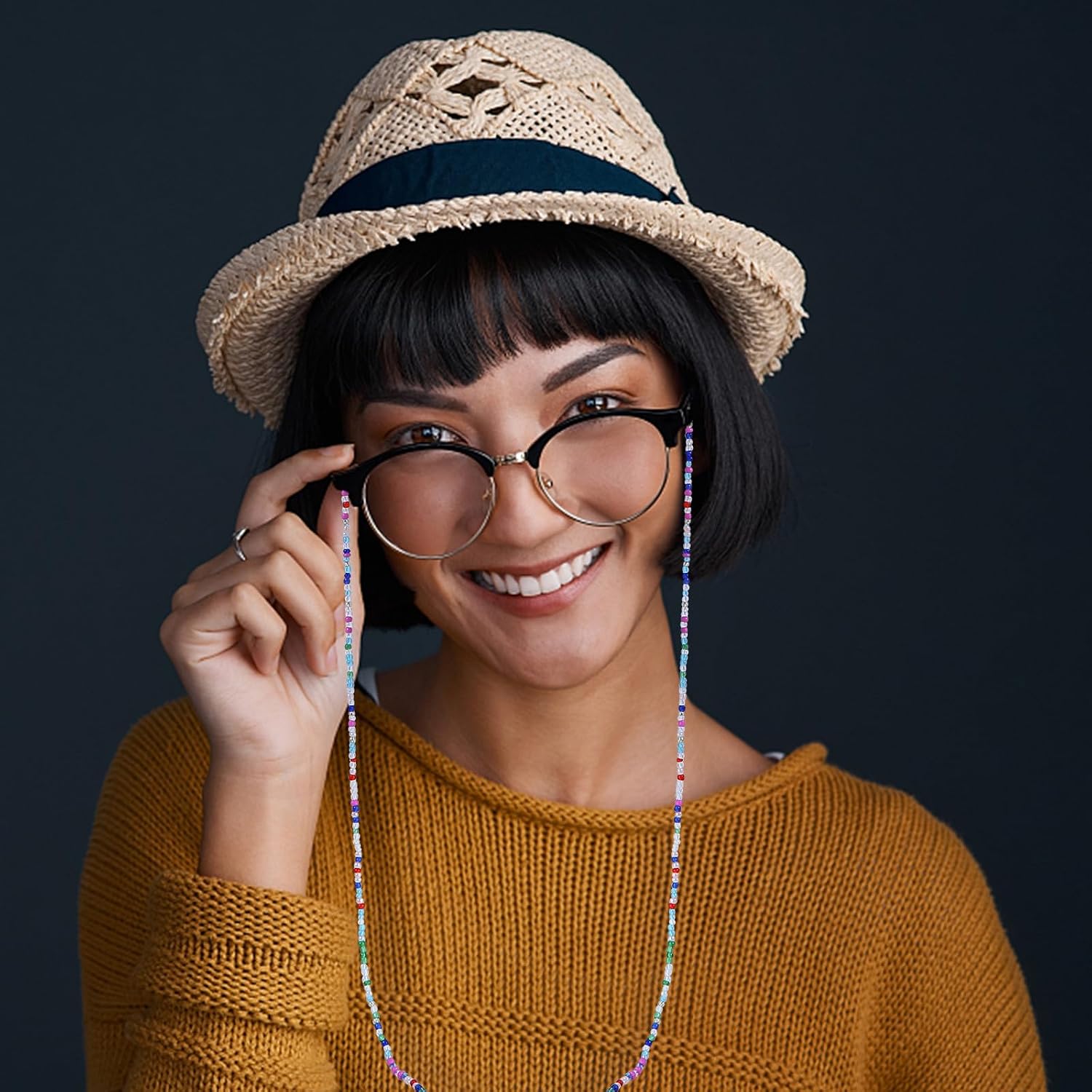 MAGICLULU Bohemian Style Eyeglasses Lanyard Beaded Glasses Chain Set 3pcs Non-slip Decorative Eyewear Accessory for Women Mask Holder