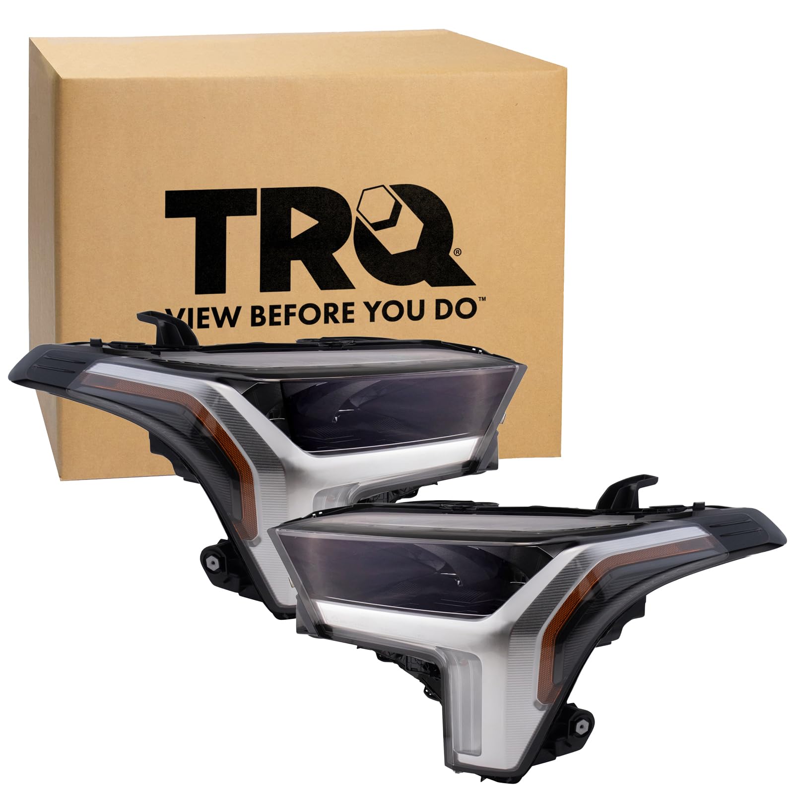 TRQ Headlight Assembly Set Driver &amp; Passenger Side TO2502317 TO2503317 Compatible with 2023-2024 Toyota Sequoia 2022-2024 Tundra