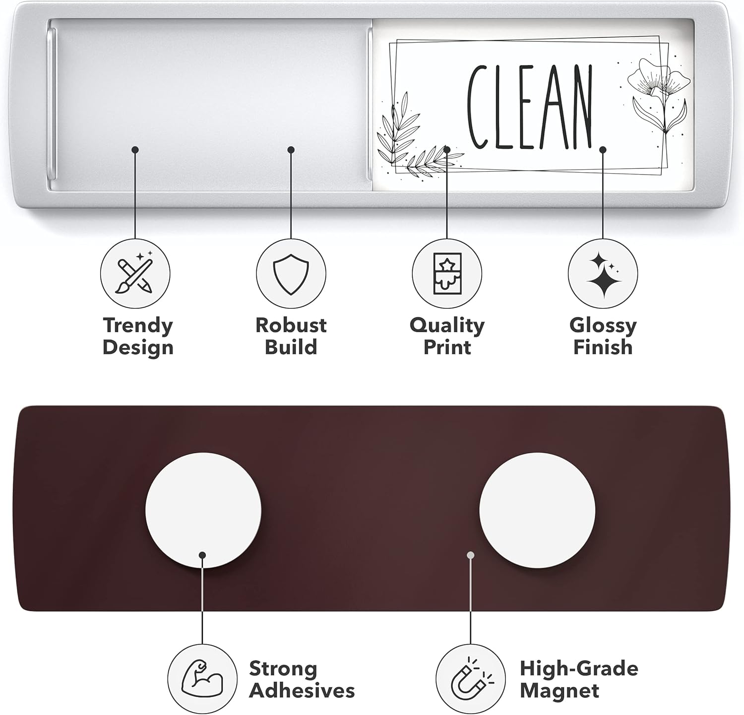 Clean Dirty Dishwasher Sign Magnet, Dishwasher In Use, Ideal Dishwasher Magnet Clean Dirty Sign for Home or Office - Image 3