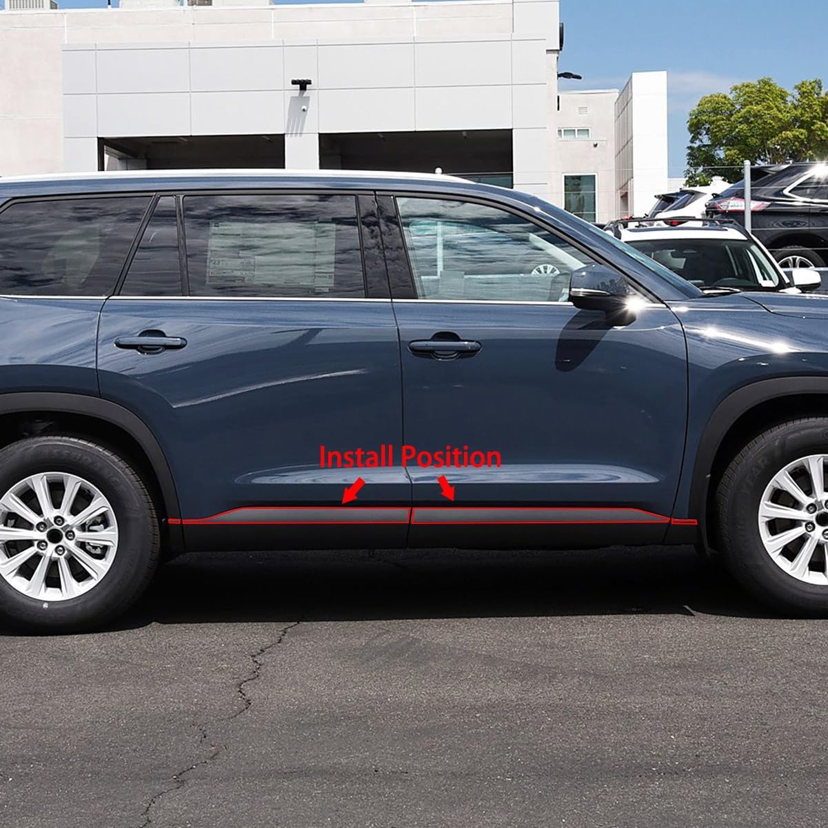 Beautost Fit for Toyota Grand Highlander 2024 2025 2026 Door Body Side Skirt Molding Cover Trims