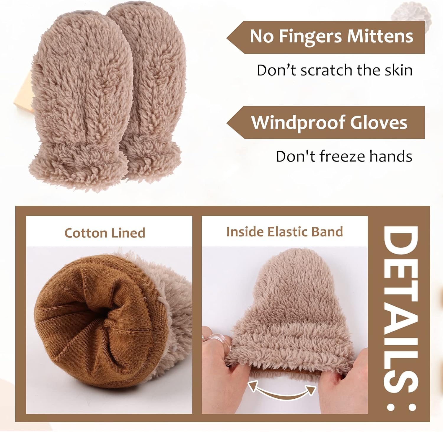 Fleece Baby Hat Scarf Mitten Set Winter Toddler Beanie Warm Mittens Infant Scarves Ears Earflap Hats for Baby Boys Girls - Image 6