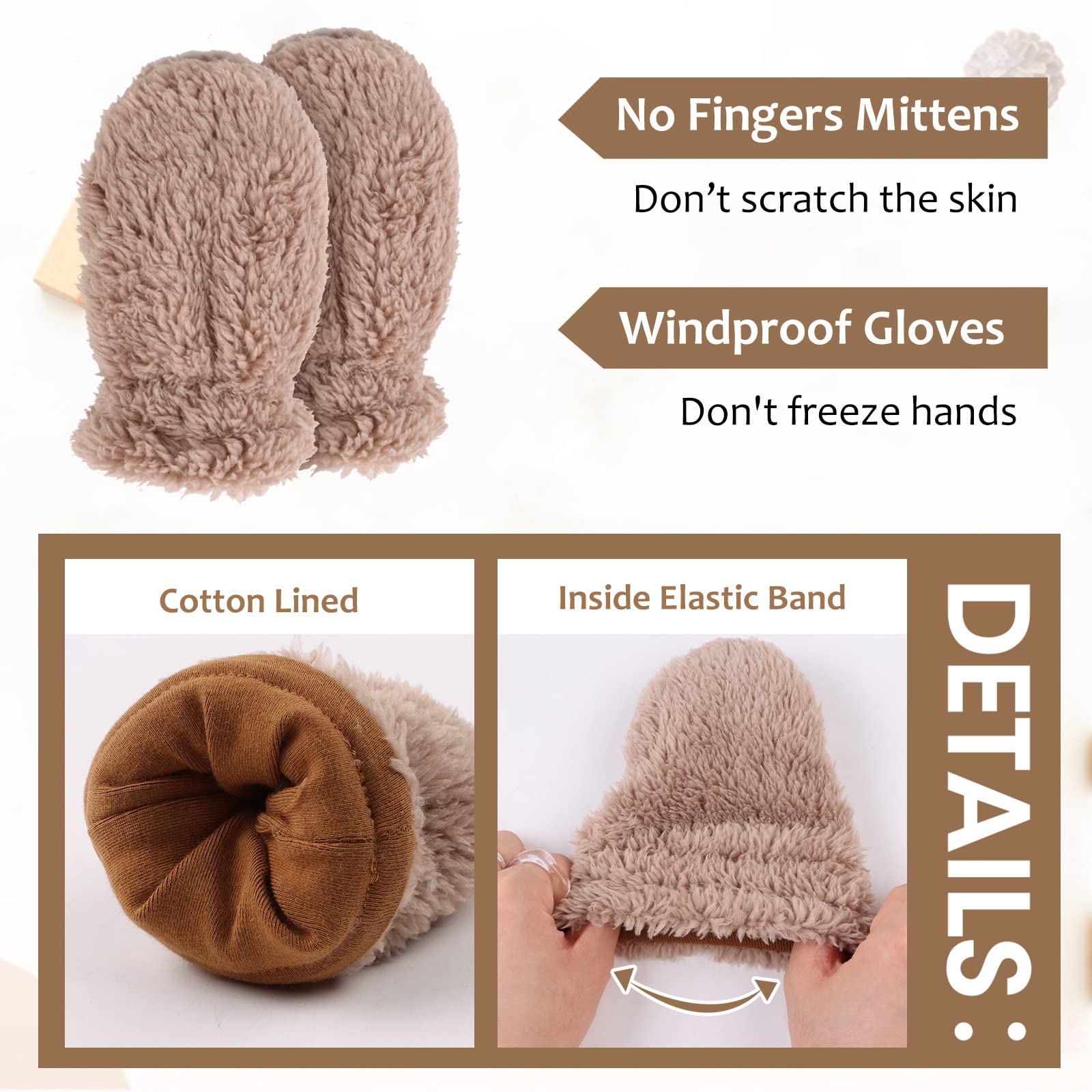 Fleece Baby Hat Scarf Mitten Set Winter Toddler Beanie Warm Mittens Infant Scarves Ears Earflap Hats for Baby Boys Girls