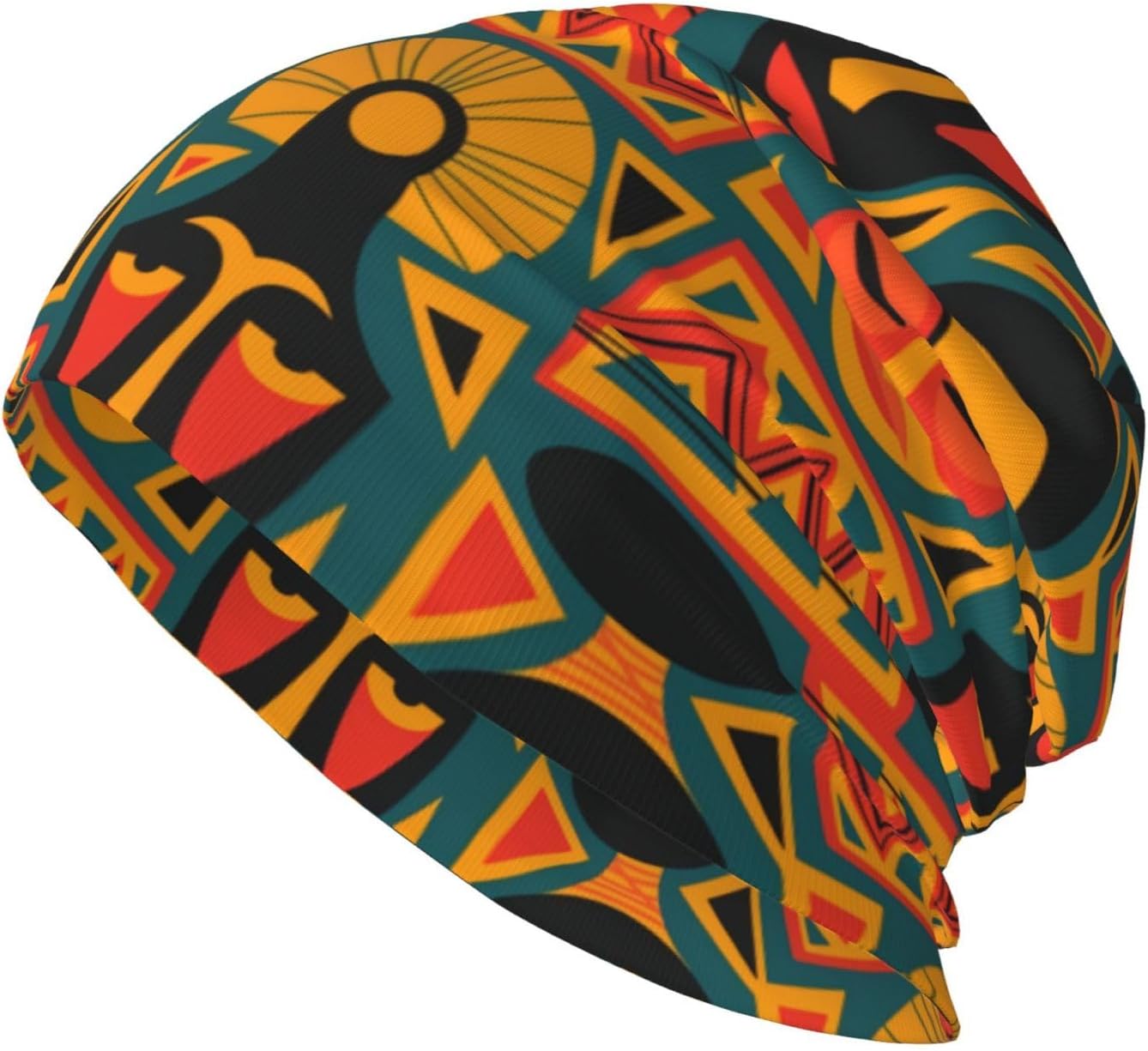 African Beanie Hat for Women Men Fashion African Ethnic Tribal Style Print Knitted Hat Chemo Hat Unisex Skull Caps