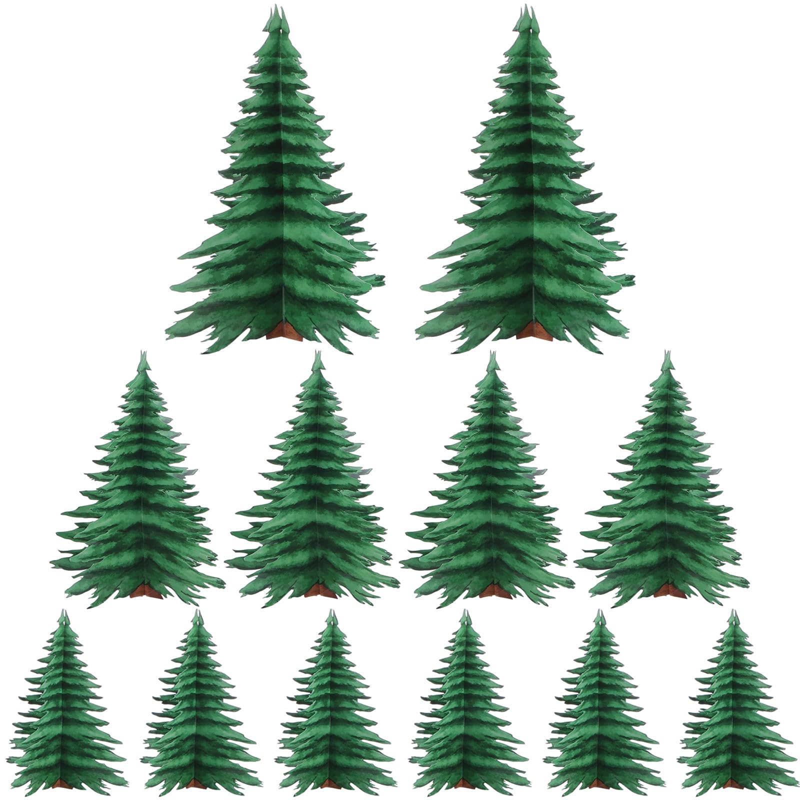 Photo 1 of 12 Pcs Camping Themed Party Decorations 3D Pine Table Decor,Green,Classic