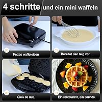 YASHE Mini Gofrisütő 8 Darabos Antilengő Bevonattal Családi Partikhoz 4