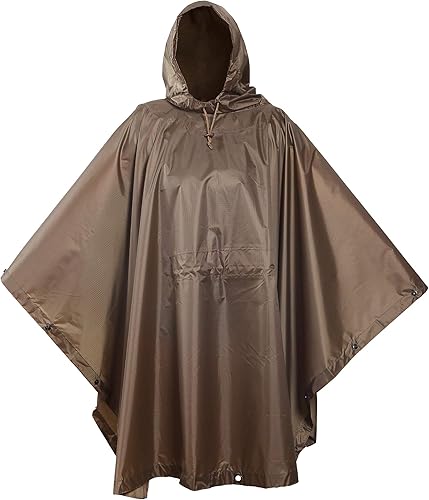 Vista 32 de USGI Industries Poncho de estilo militar Multi Uso Rip Stop Camuflaje Rain Poncho Marpat