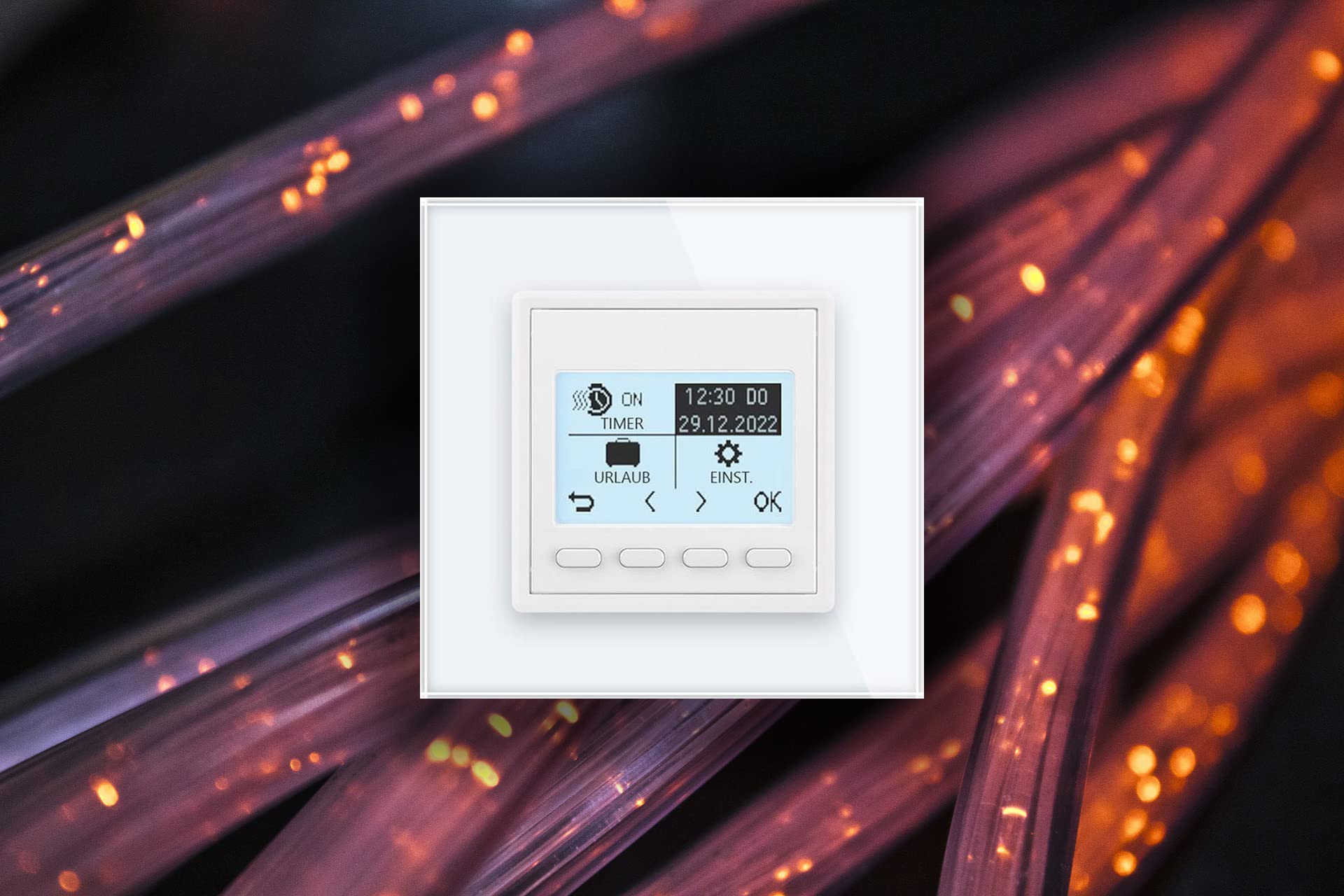 LIVOLO LCD Raumthermostat Thermostat Fußbodenheizung Weiß mit Glasrahmen für Fußboden Heizung Programmierbarer Wandthermostat Zeitpläne digitaler Display Raumtemperaturregler VL-Pro/SR-11-A
