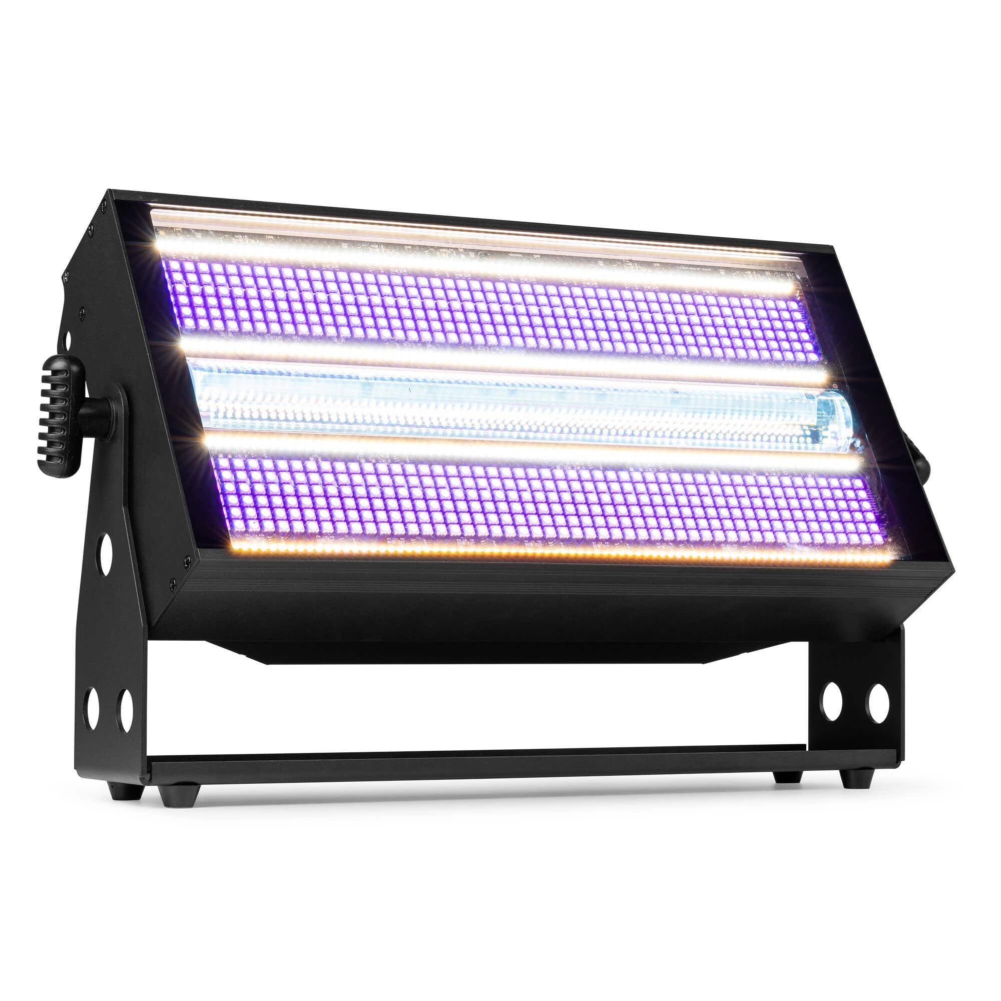 BeamZ BS1200 - Efecto de luces LED 3 en 1 estrobo cegador y wash | 1160 LED SMD RGB y blanco, 20 programas automáticos y por sonido, control DMX maestro/esclavo, para discotecas y clubes