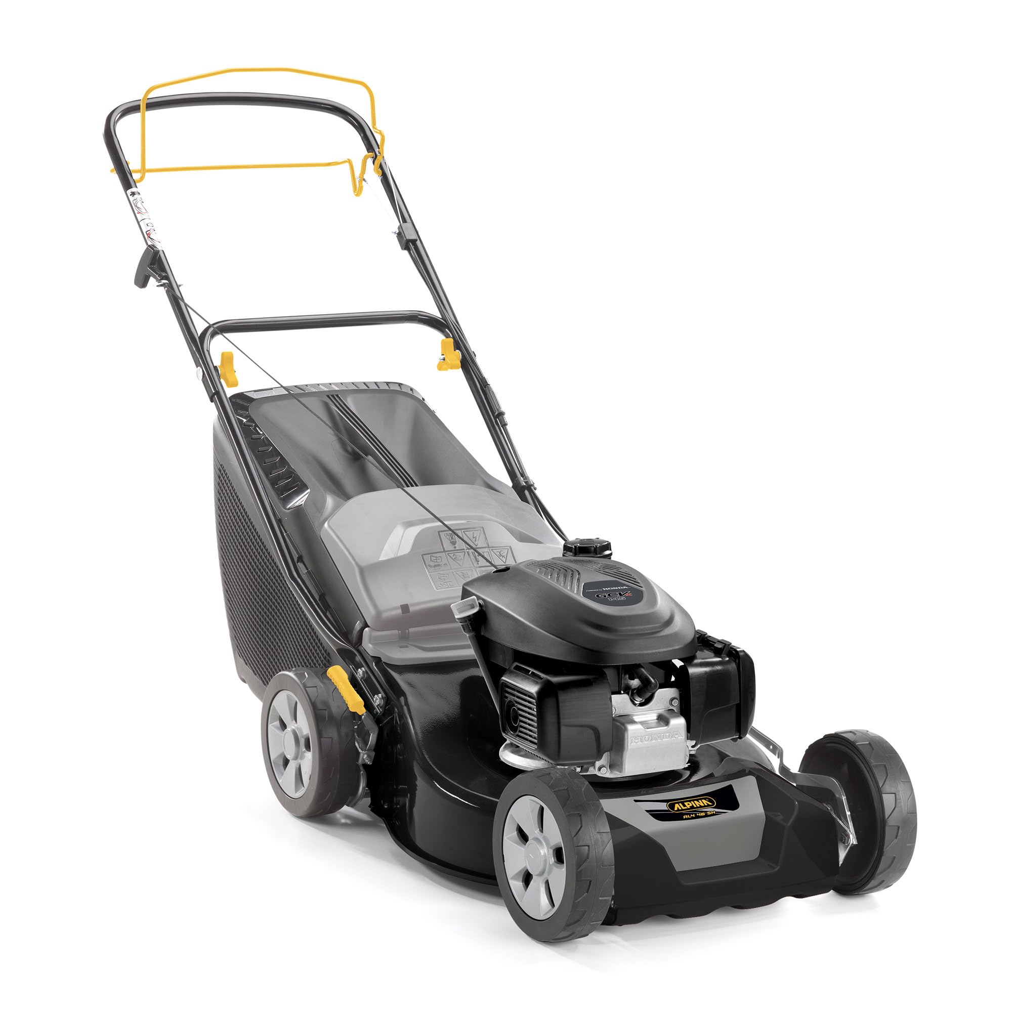Alpina AL4 46 SH Tagliaerba Semovente, 145 cc, 46 cm – Sacco 60 l, Regolazione Centralizzata 6 Pos. – Prati fino a 1.200 m²