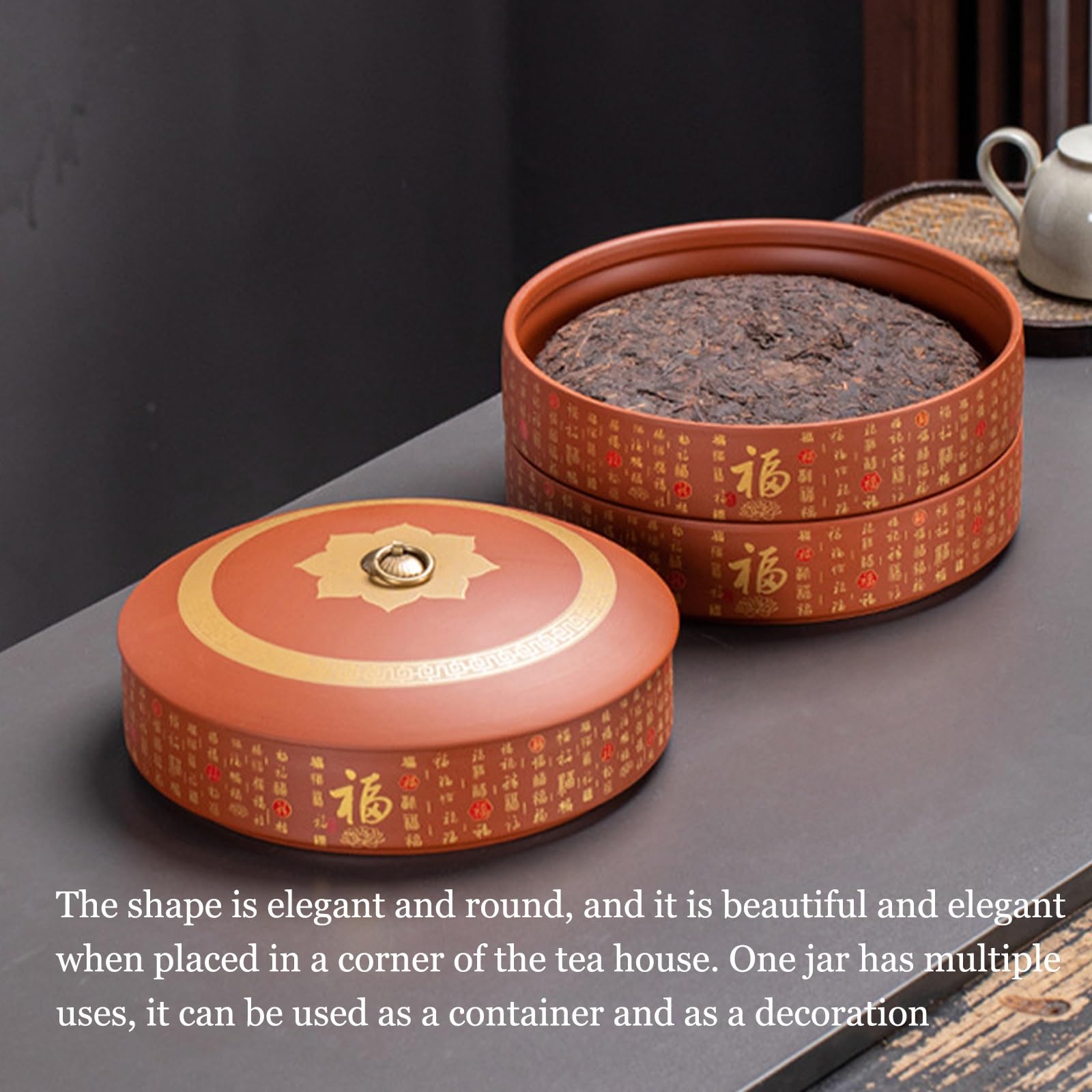 Tea Caddies Mehrschichtige Vintage Vorratsdosen Feuchtigkeitsbeständige Dose für Zuhause und Büro Lose Blätter Tee Aufbewahrung Elegantes Design