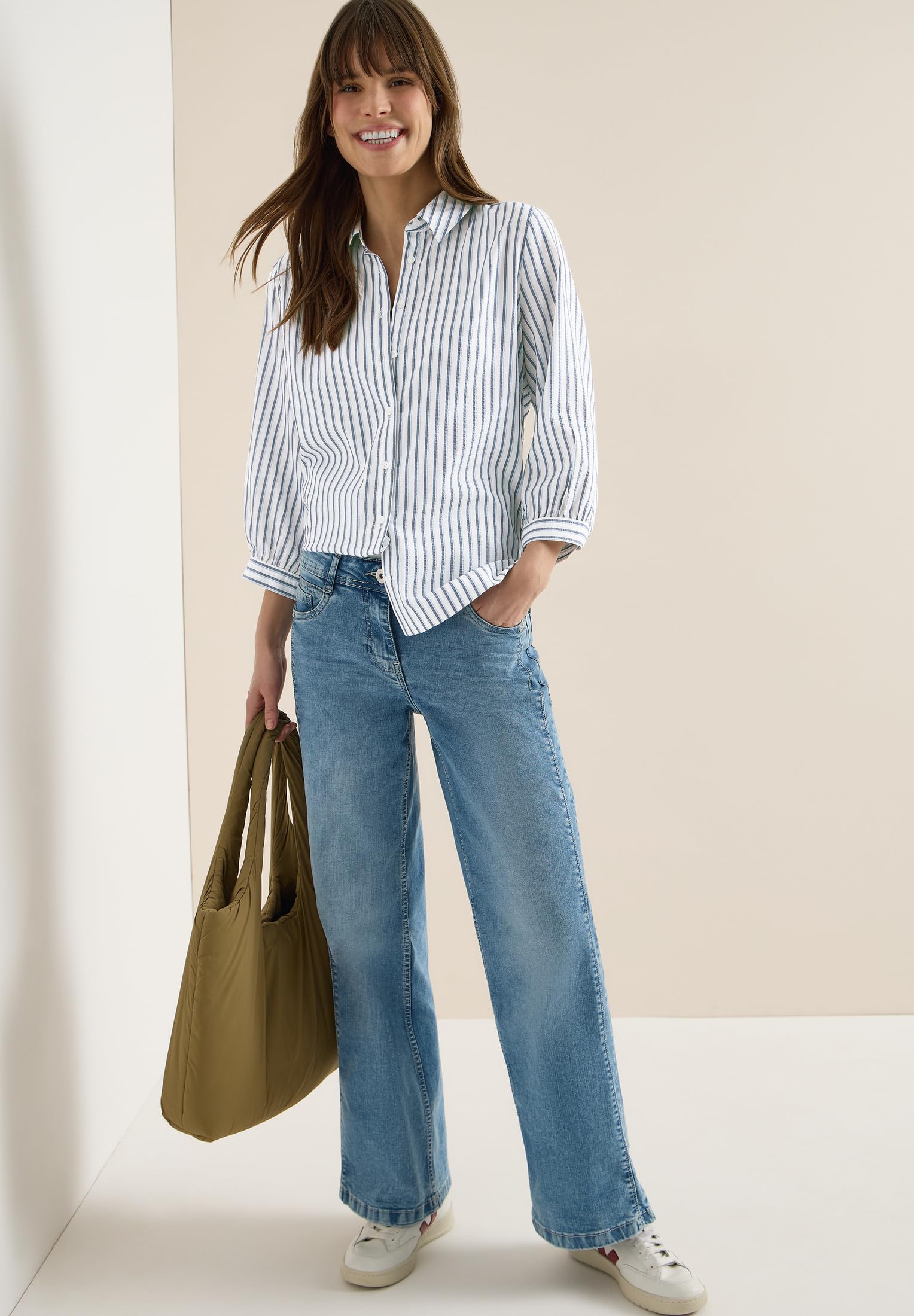 Cecil Bluse in Seersucker Qualität