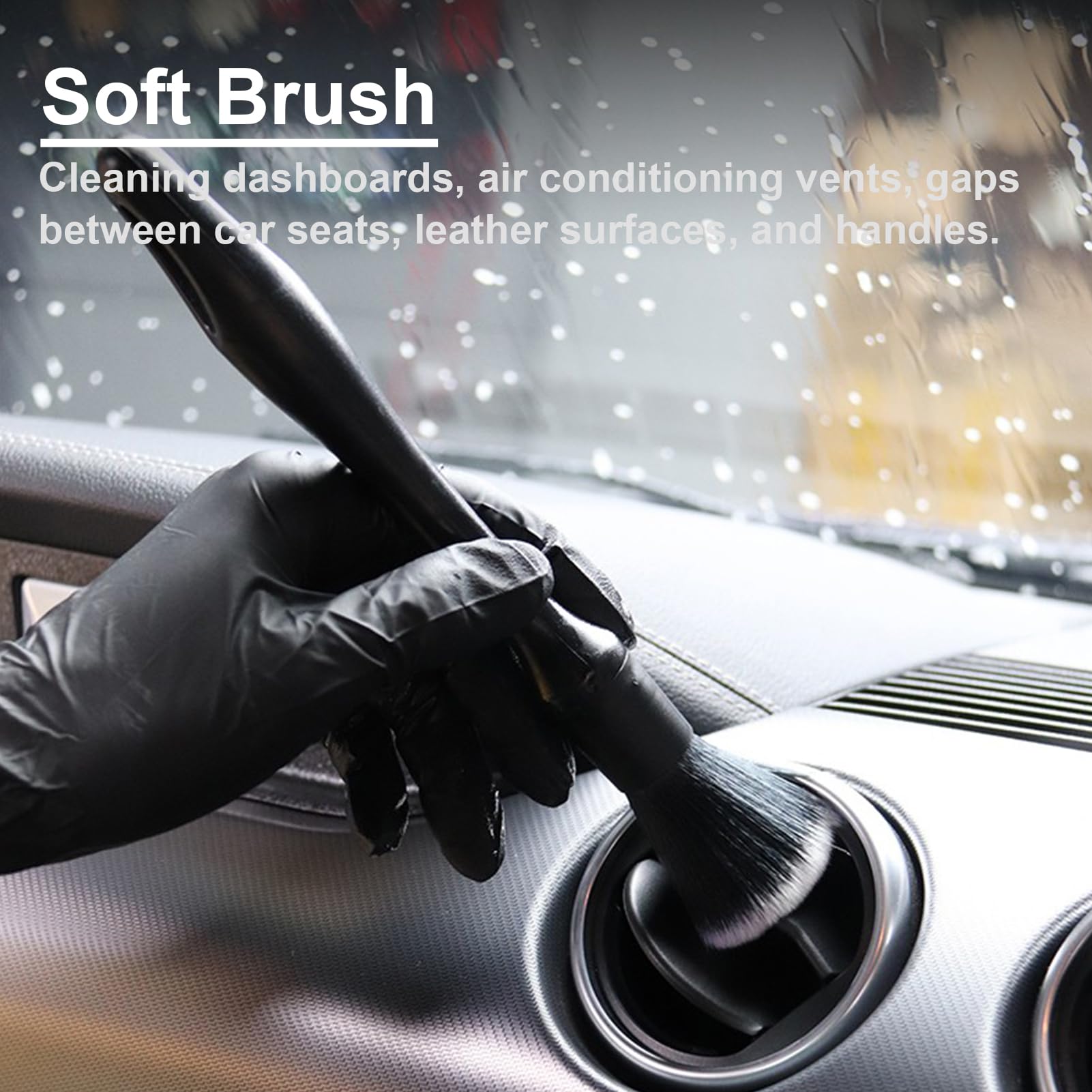 2-Pack Car Detailing Brushes – Soft Bristle Interior Cleaning Tools For Dashboard, Vents, Leather & Narrow Gaps