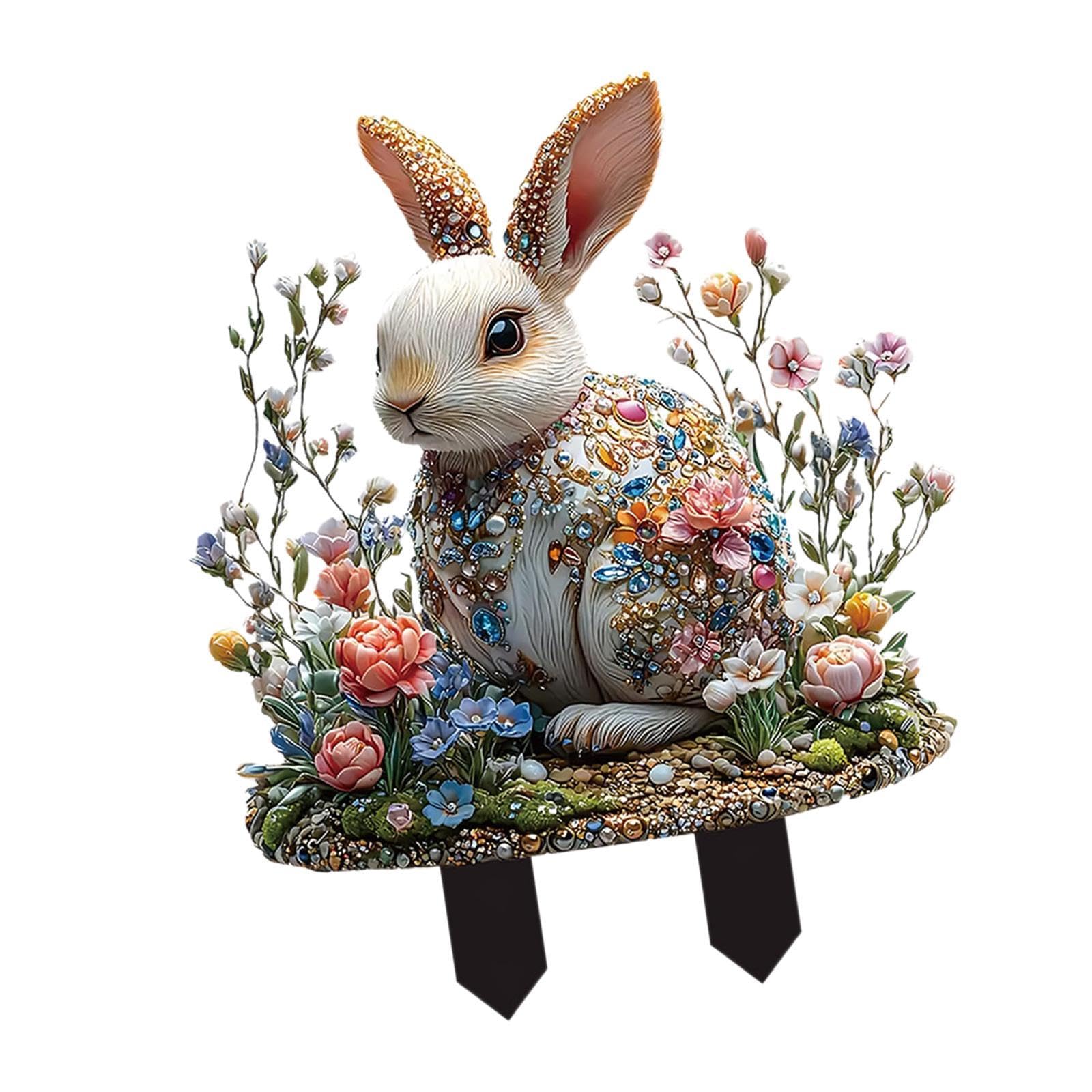 Easter Yard Sign Waterproof Acrylic Garden Stake for Flowerbeds Path Walkway 1X RabbitHome & Garden|Yard, Garden & Outdoor Living|Garden Dacor|Statues & Lawn Ornaments-image-23