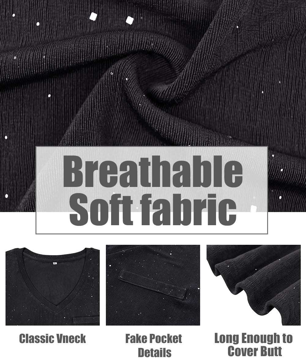 CARCOS Plus Size Tops for Curvy Women Long Sleeve Fall Shirts Glitter Pullover Raglan Tunics Casual XL-5XL - Image 6