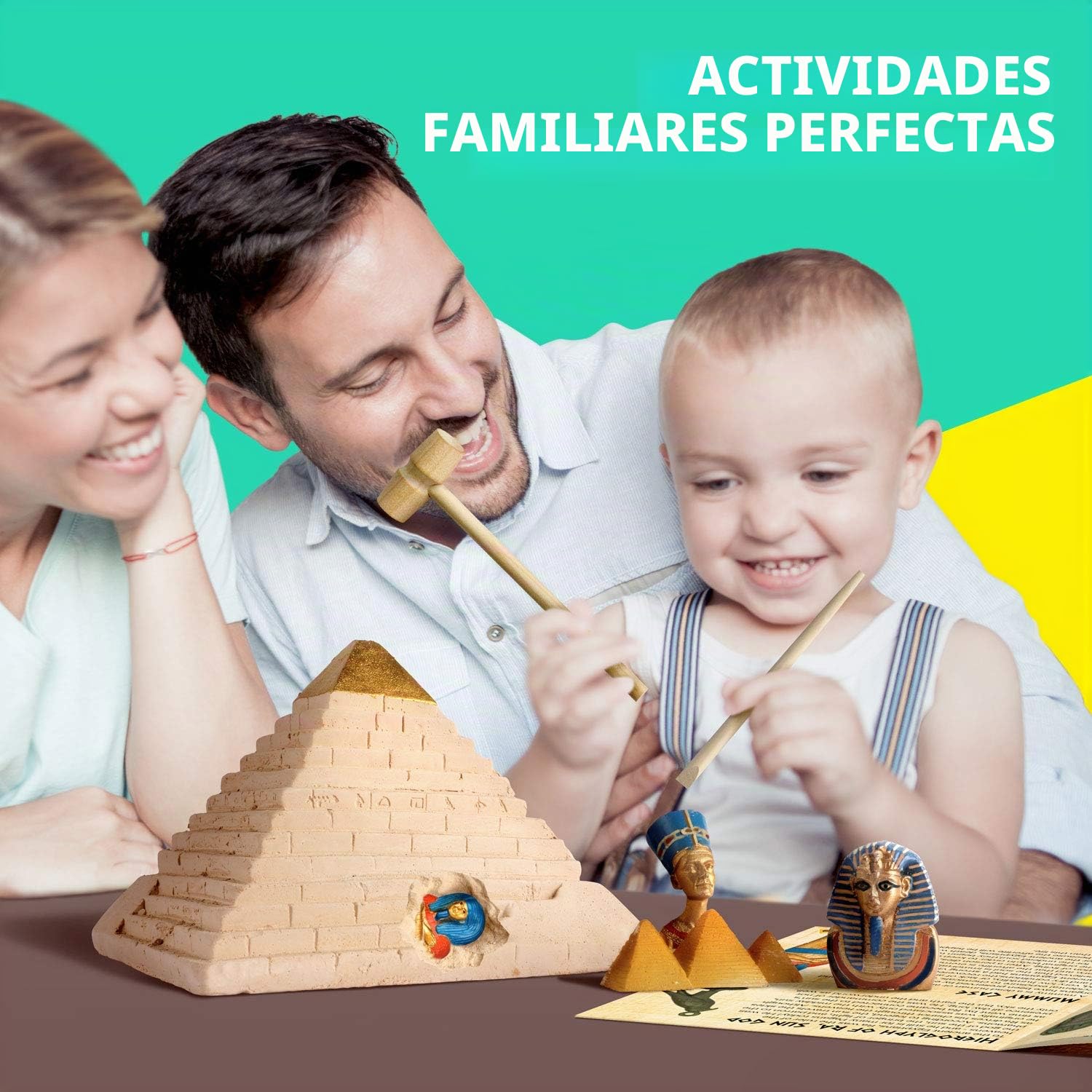 Egypte Kit de excavación para niños - Kit de experimentación de Gran pirámide Juego Dig Kit Juguete para niños a Partir de 4, 5, 6, 7, 8, 9, 10 años
