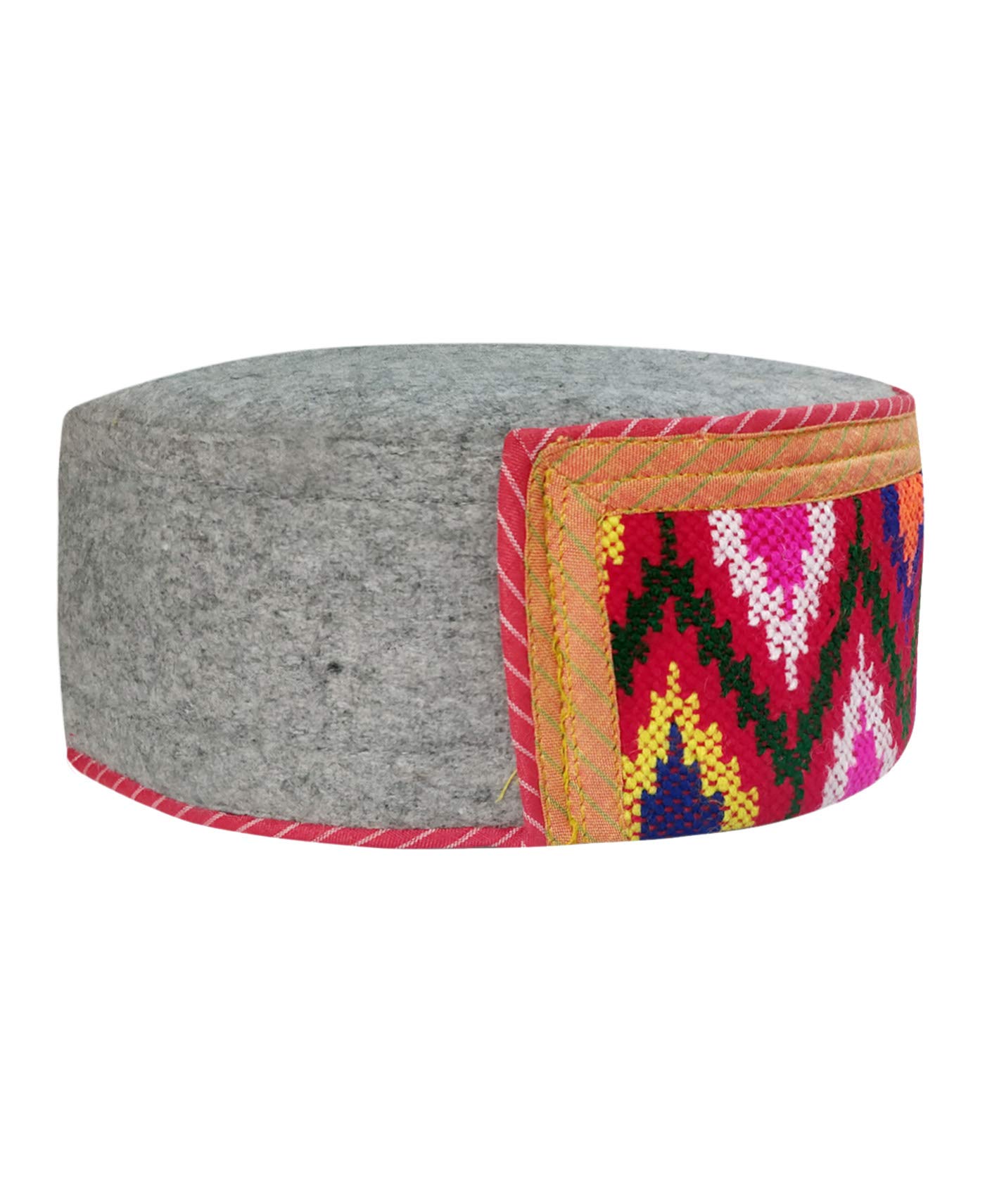 Indian Collectible Herren-Kappe (TS0953D_Schwarz mit KULLU Patti Ring_Free Size), Mehrfarbig, EinheitsgröÃŸe