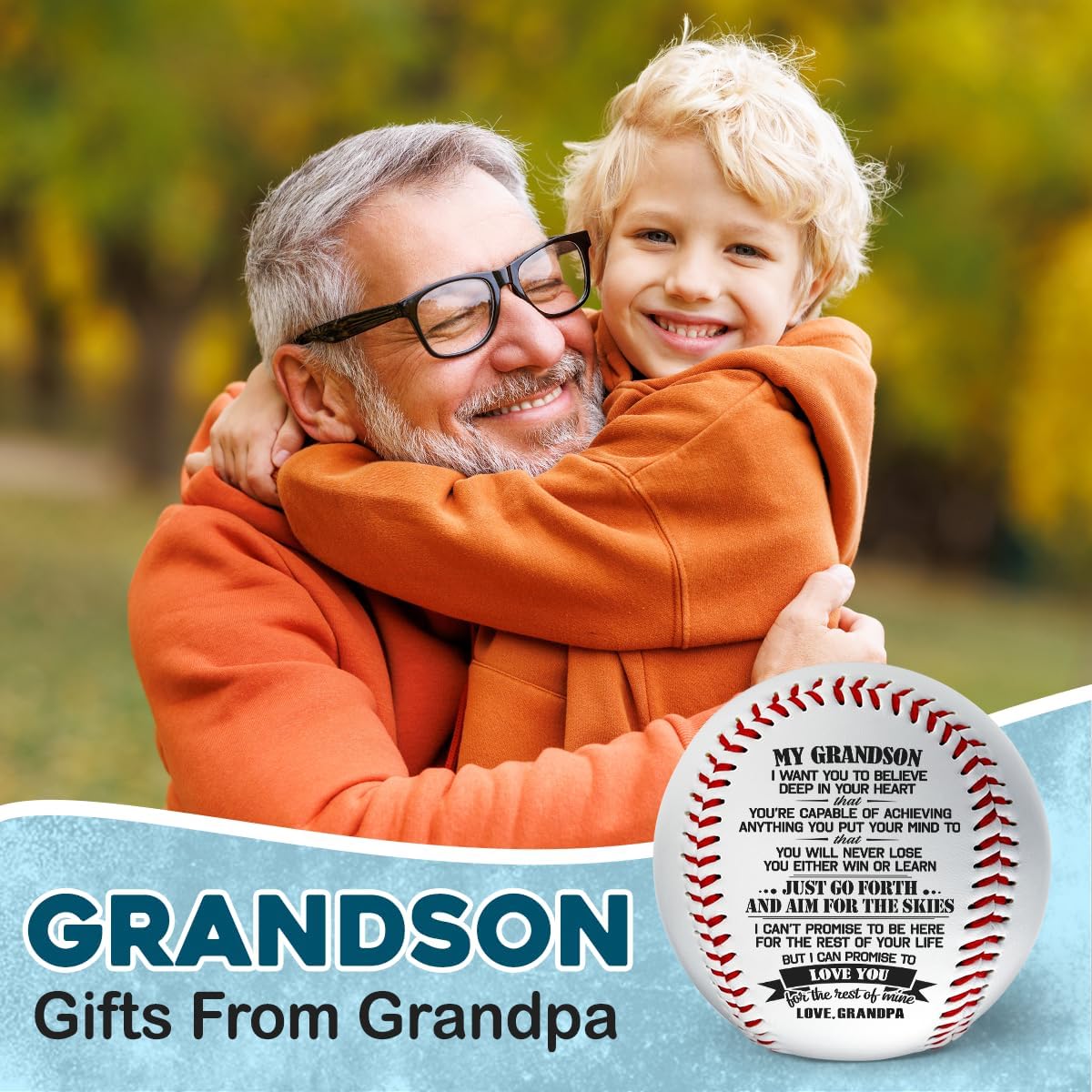DOPTIKA Personalized Baseball Gifts for Men, Kids, Birthday Gifts for Him, Graduation Gifts for Grandson from Grandma, Grandpa, Grandparents Grandson Gifts, Teen Boy Gifts, Men Gifts for Birthday