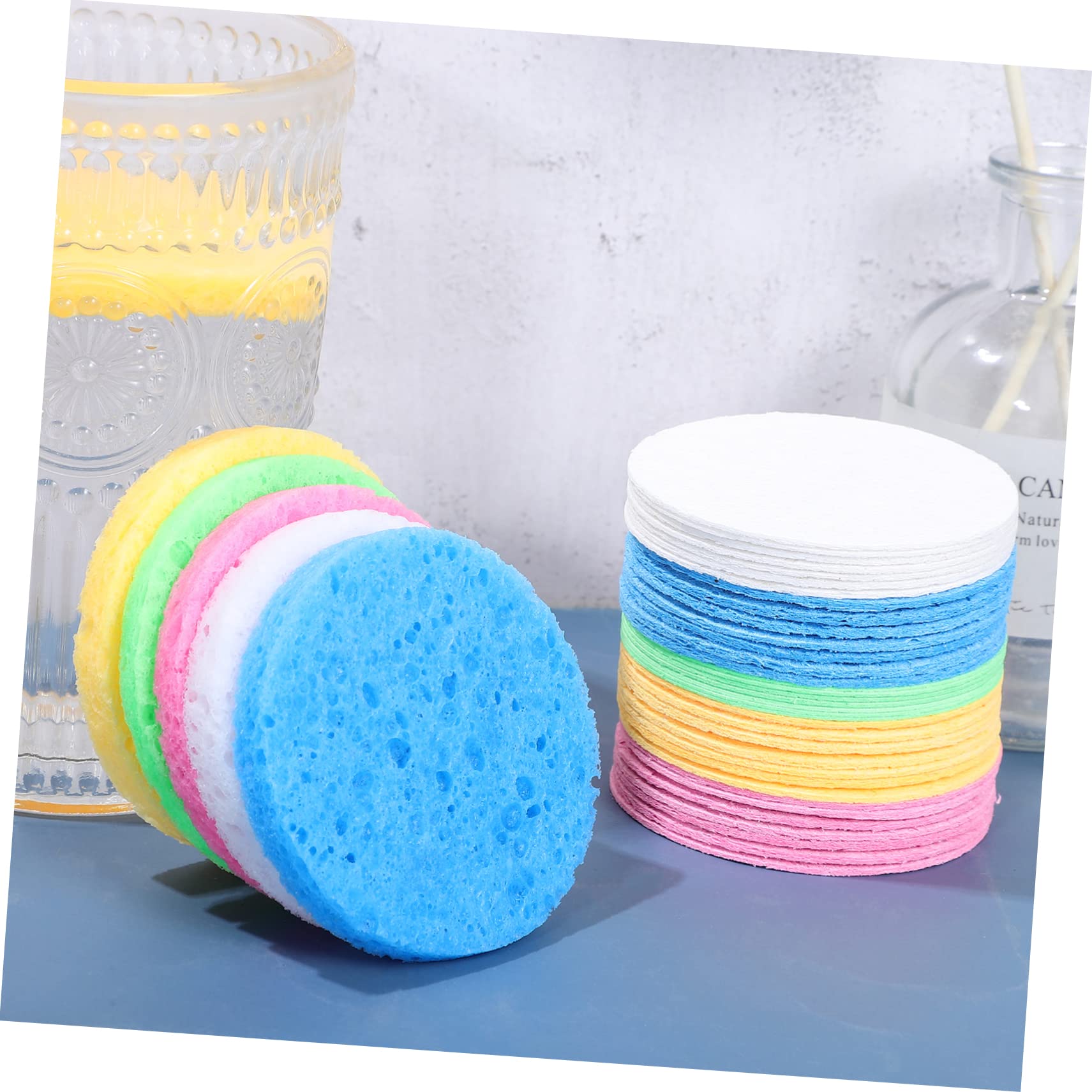FRCOLOR 250pezzi Spugne Facciali Portatili Per Rimozione Make-up Spugne Naturali Per Pulizia Viso Riutilizzabili e Adatte Ai Viaggi Ottimali Per Uso Quotidiano