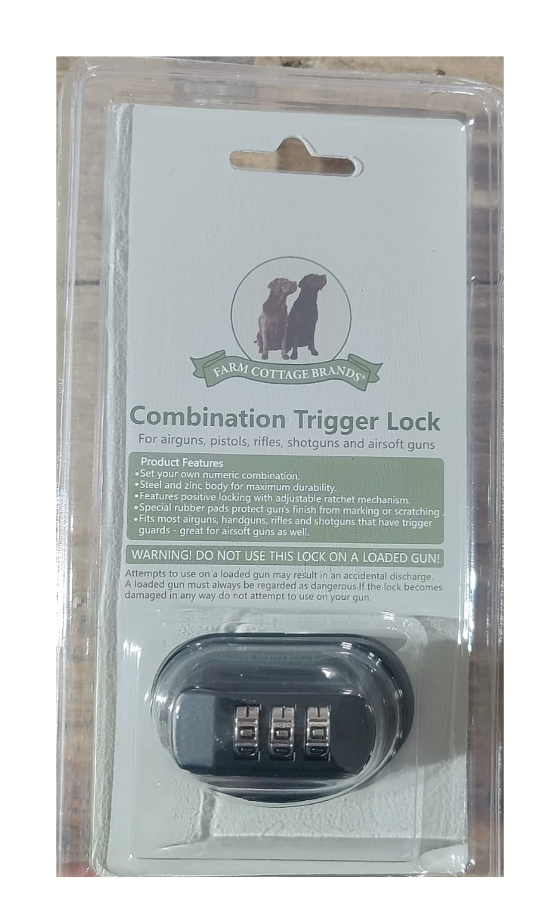 Gatillo Cerradura con Combinación Número - para Rifles,Escopetas Pistolas y Armas de Aire Comprimido - Demuestra Que You Have Taken Algunos Adhesiva Evitar Su Uso Inmediato por un Ladrón