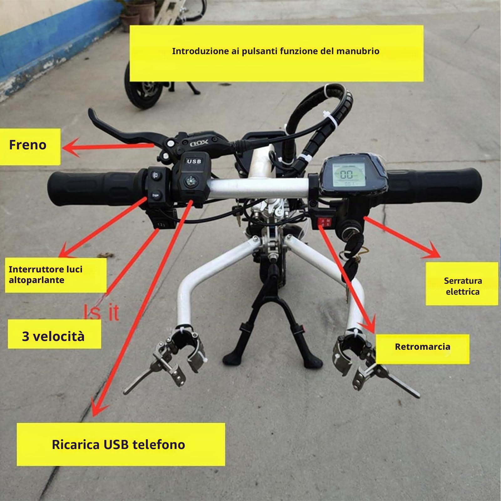 Motore Elettrico 500W per Carrozzine Manuali-Sistema Traino con Autonomia 65km,Display LCD,Pneumatici 12" Antipuncture,Adattatore 20-26mm-Ideale per Percorsi Urbani e Pendii,B