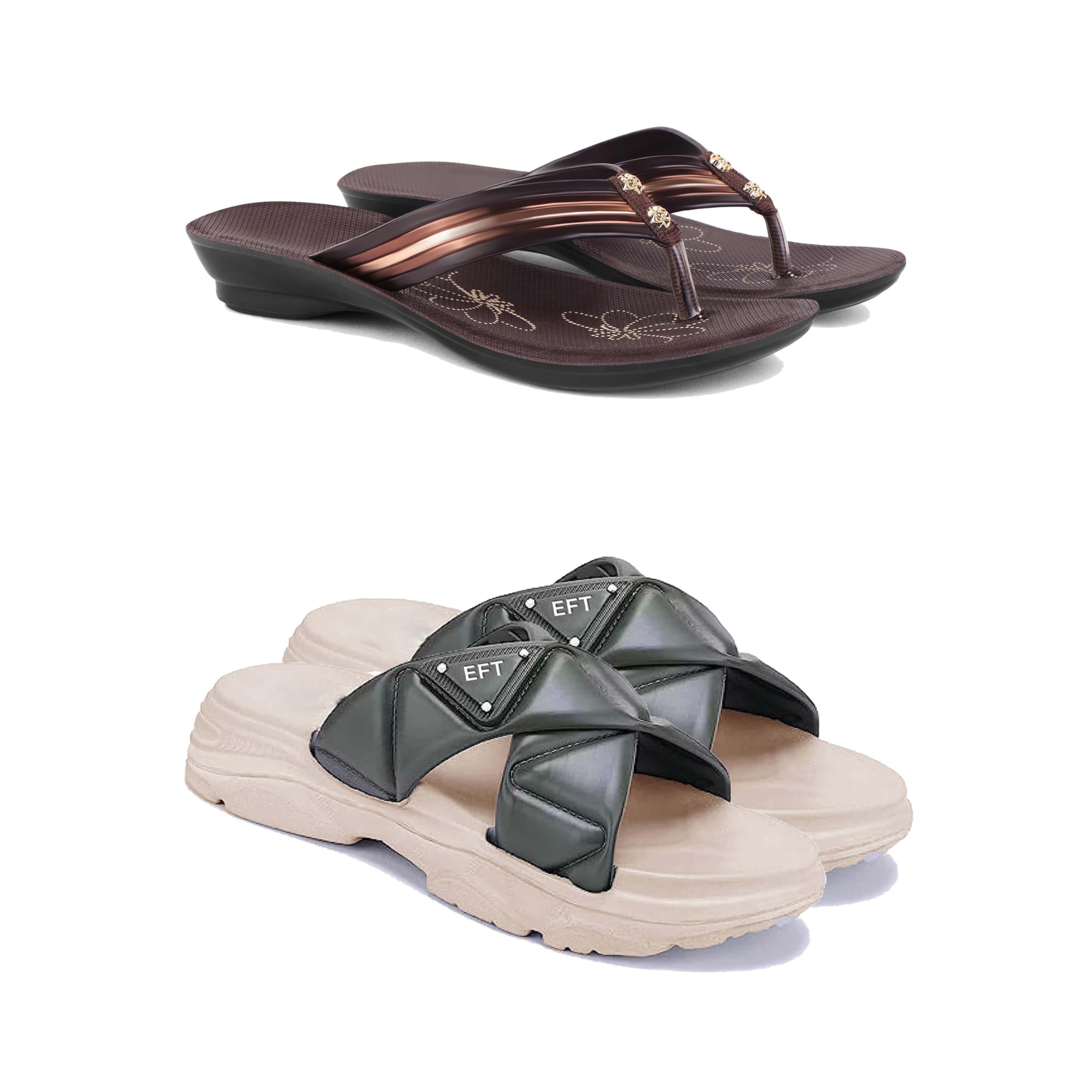 Women's Sandals | Lightweight Wear| Stylish & Easy to Wear For Women'S PCV-SAN-(2-COMBO)-1955-1891-picture-46