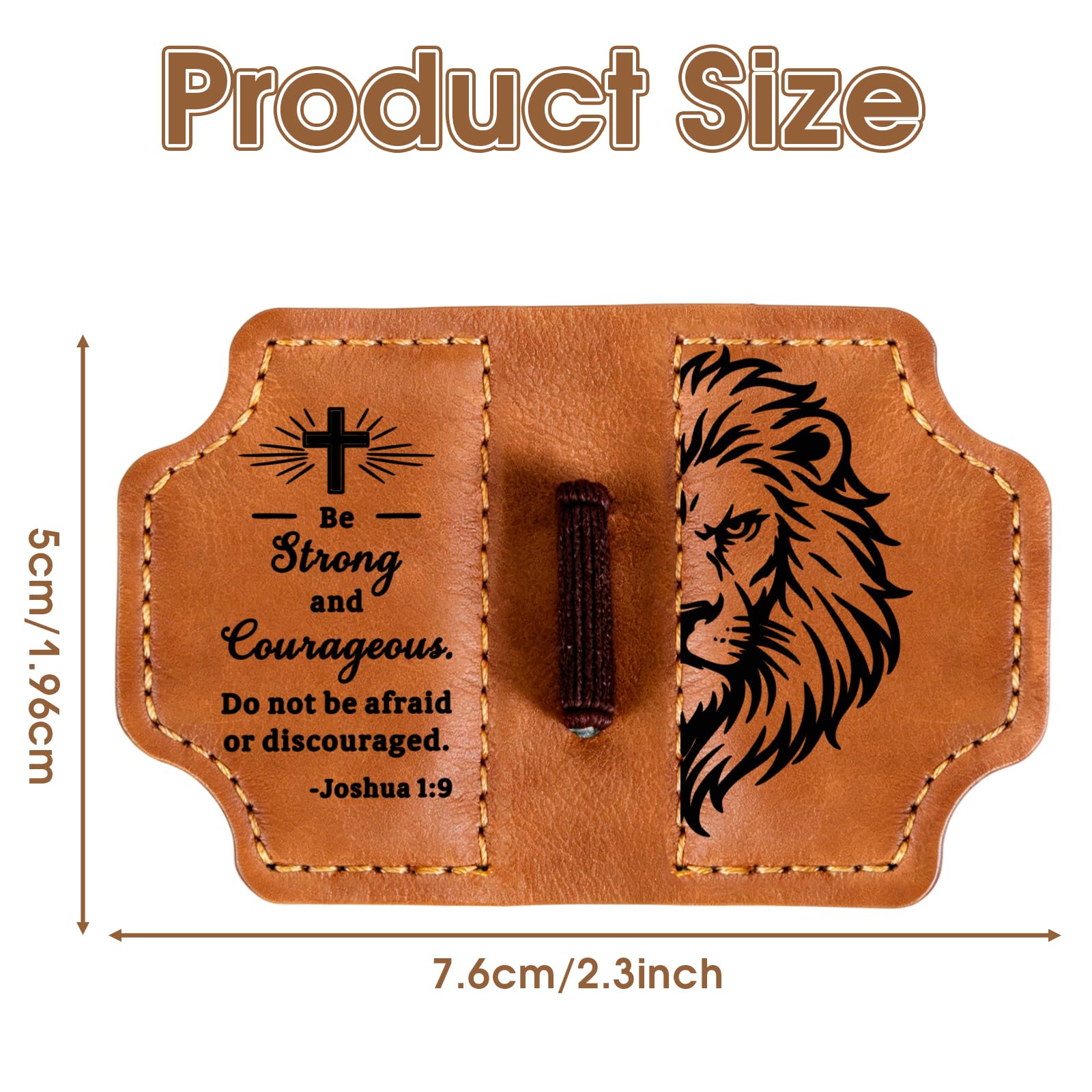Leather Magnetic Bookmarks Christian with Pen Holder - Bible Magnetic Bookmarks for Men Kids Baptism Gifts for Boys Men Religious Gifts Bible Bookmark Accessories for Man Easter Basket Stuffers