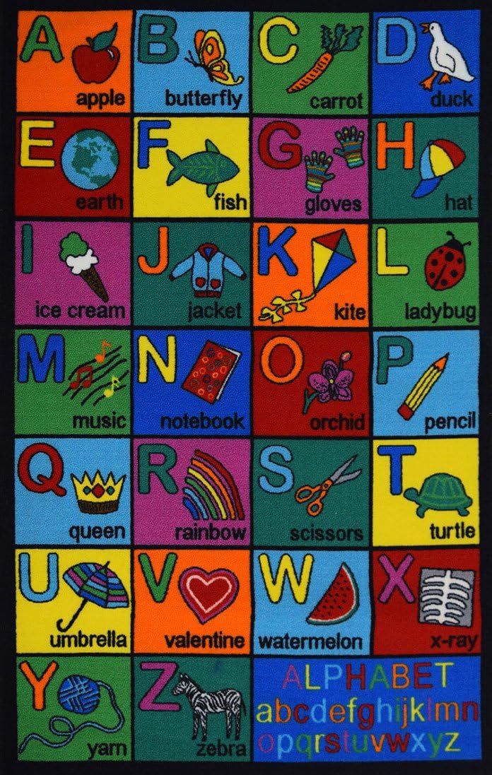 Flash Deals - 70% OFF Play Time Kids Area Rug Reversible Alphabet ABC Learning Carpet Game Room, 31 x 59, Multicolor One-Day Sale: Up to 40% Off Play Time Kids Area Rug Reversible Alphabet ABC Learning Carpet Game Room, 31 x 59, Multicolor