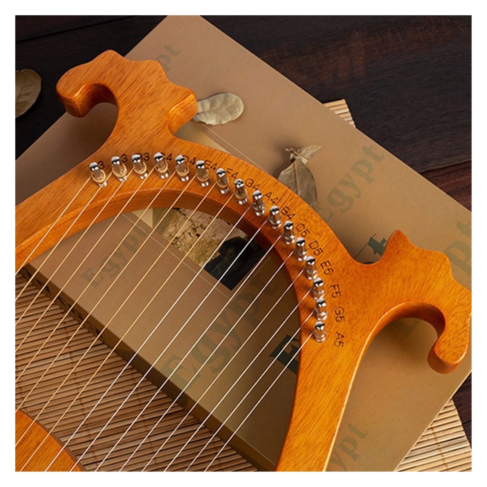 Arpa portatile in legno mogano, 16 corde, 16 toni, strumento musicale lira portatile, regalo per bambini e amici