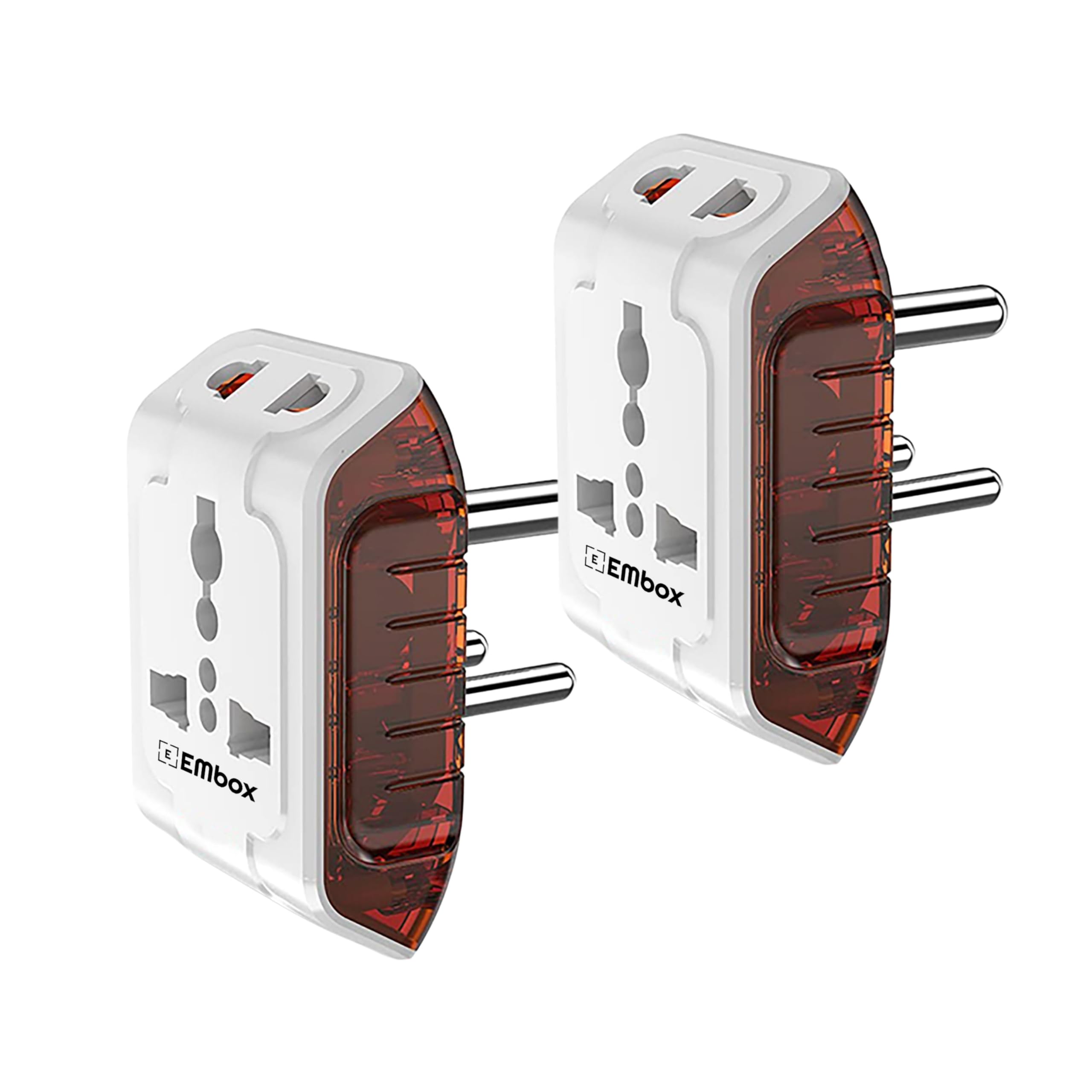 EMBOX 3 Pin Multi Plug Socket-Universal Travel Adapter with Individual Switch Safety Shutter LED Indicator-3 Way Plug Extension for Home Office Travel-5A-250V (2/3 PIN Plug Pack of 2) (B0CXTG77VR) Amazon Price History, Amazon Price Tracker