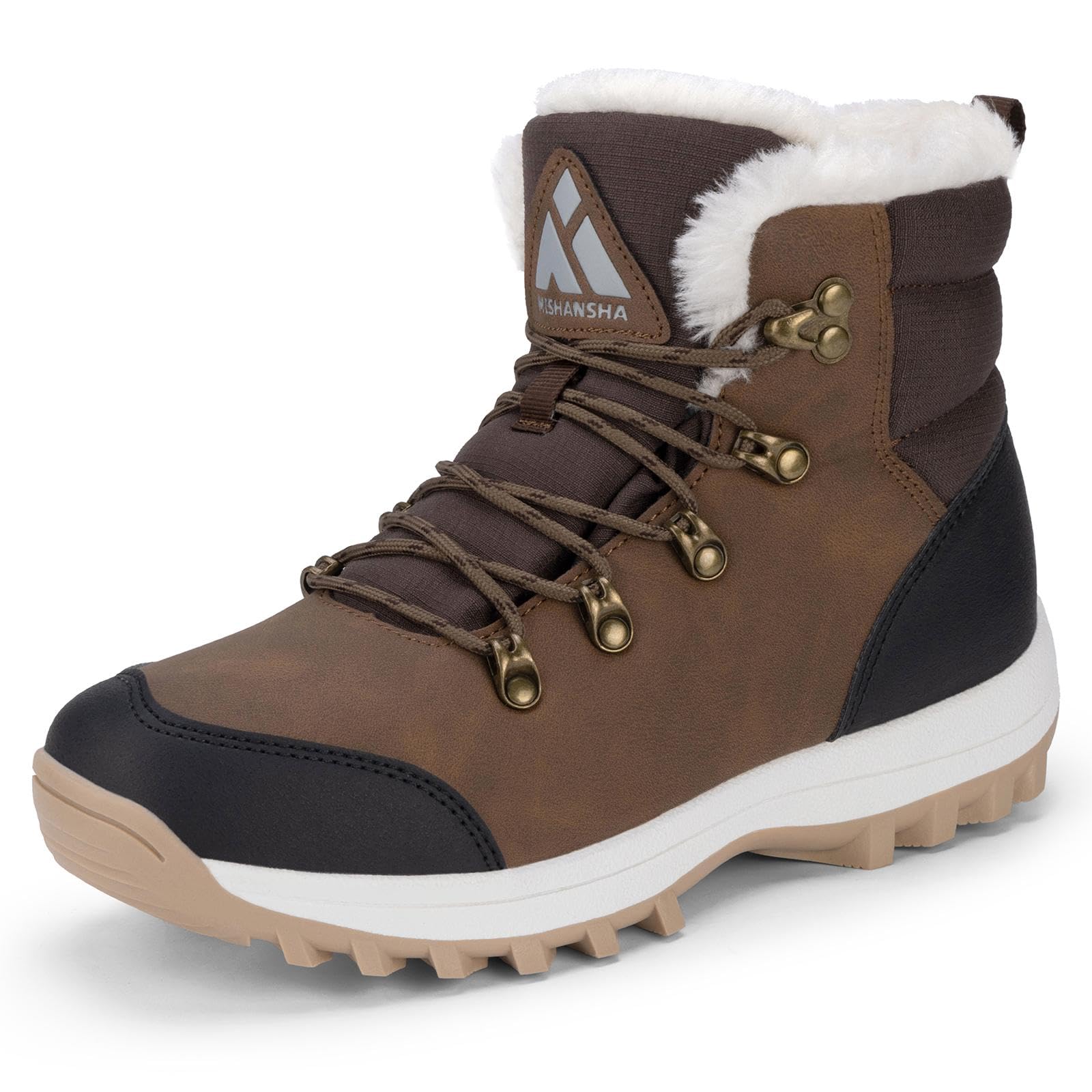 Mishansha Winter Boots for Women Water-Resistant Warm Snow Boots with Fur Lining Non Slip Sole for Outdoor Cold